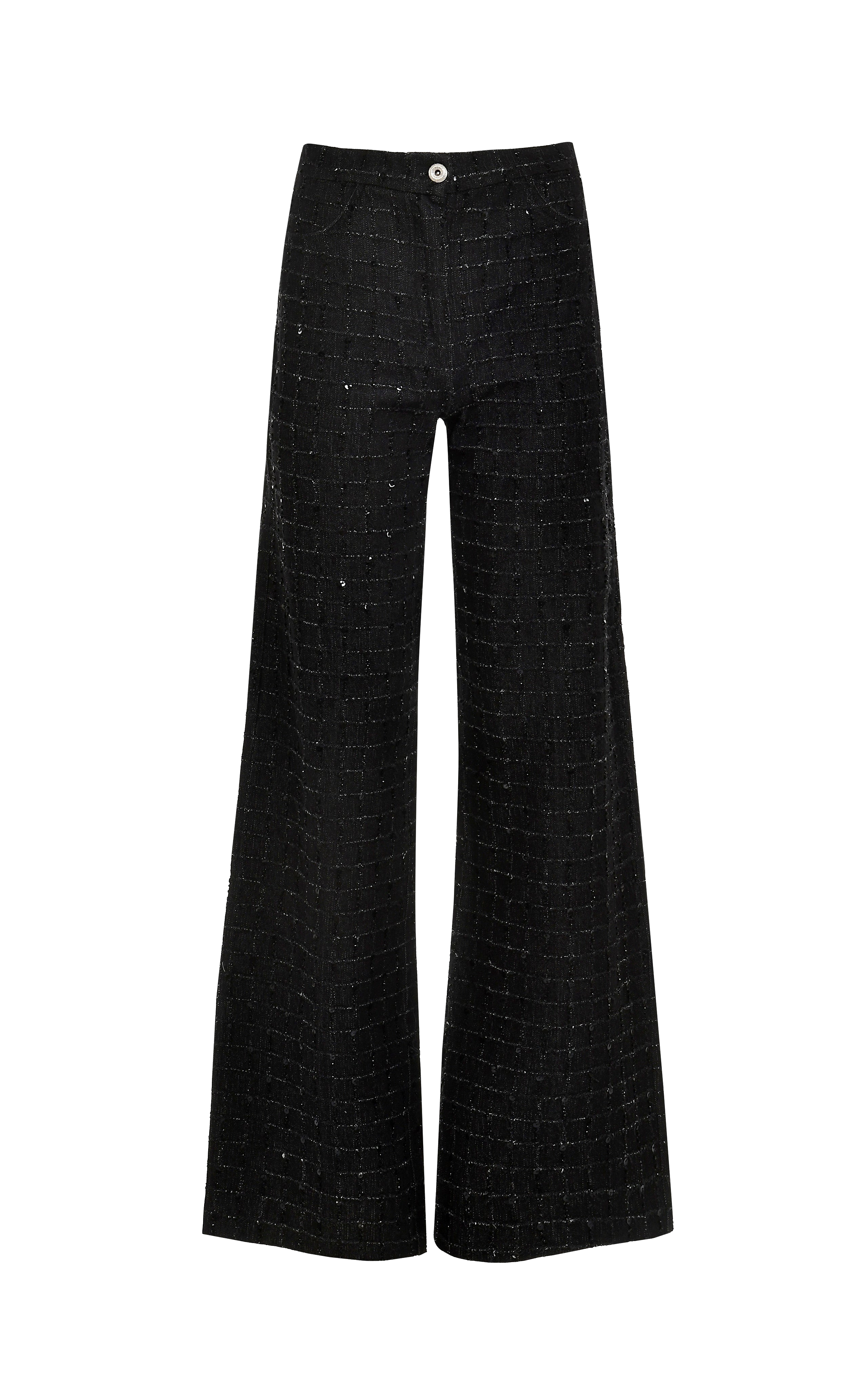 Shop Francesca Miranda Sloan Lace Denim Pants In Coal