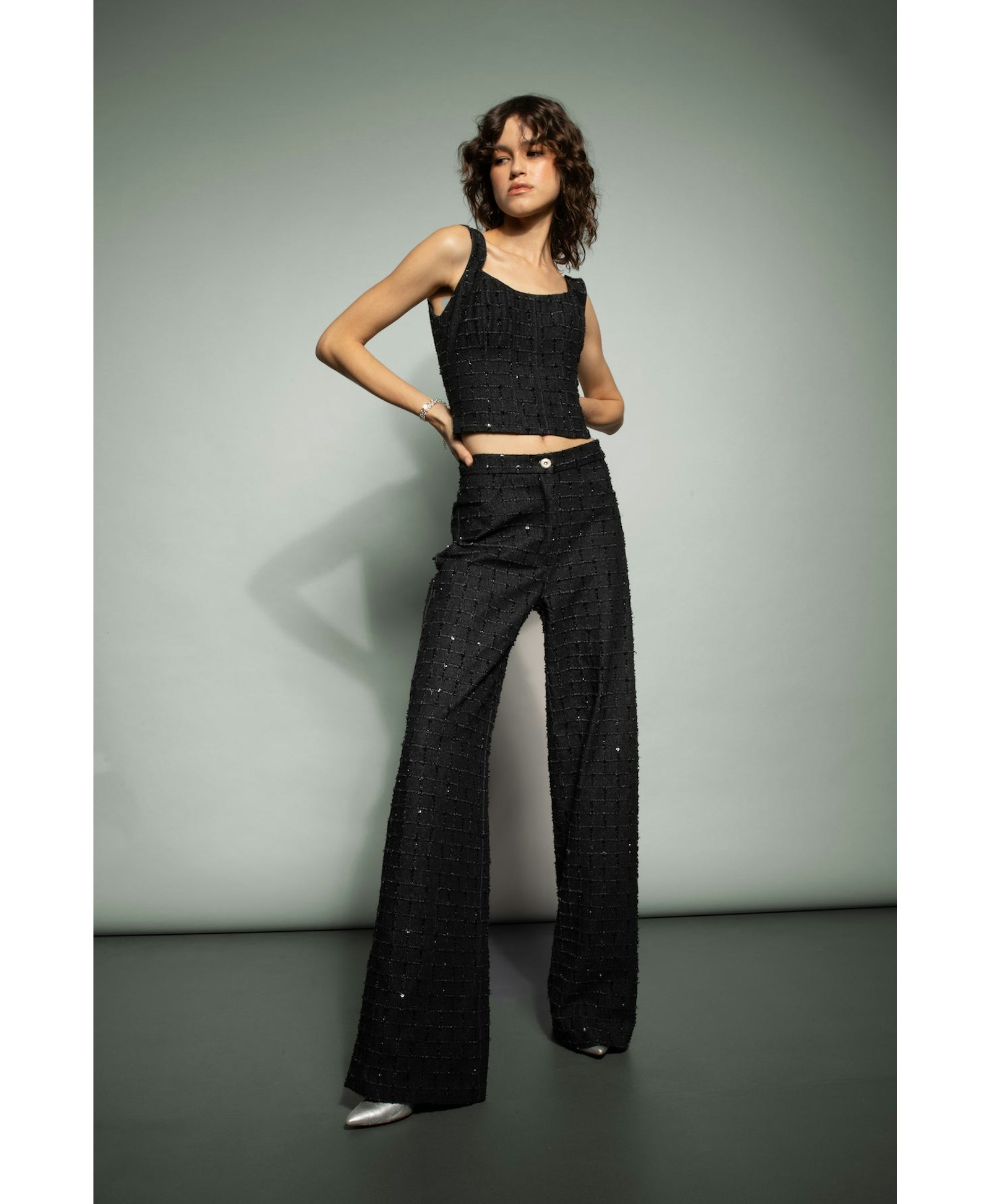 Sloan Lace Denim Pants - Handembroidered made by Francesca Miranda