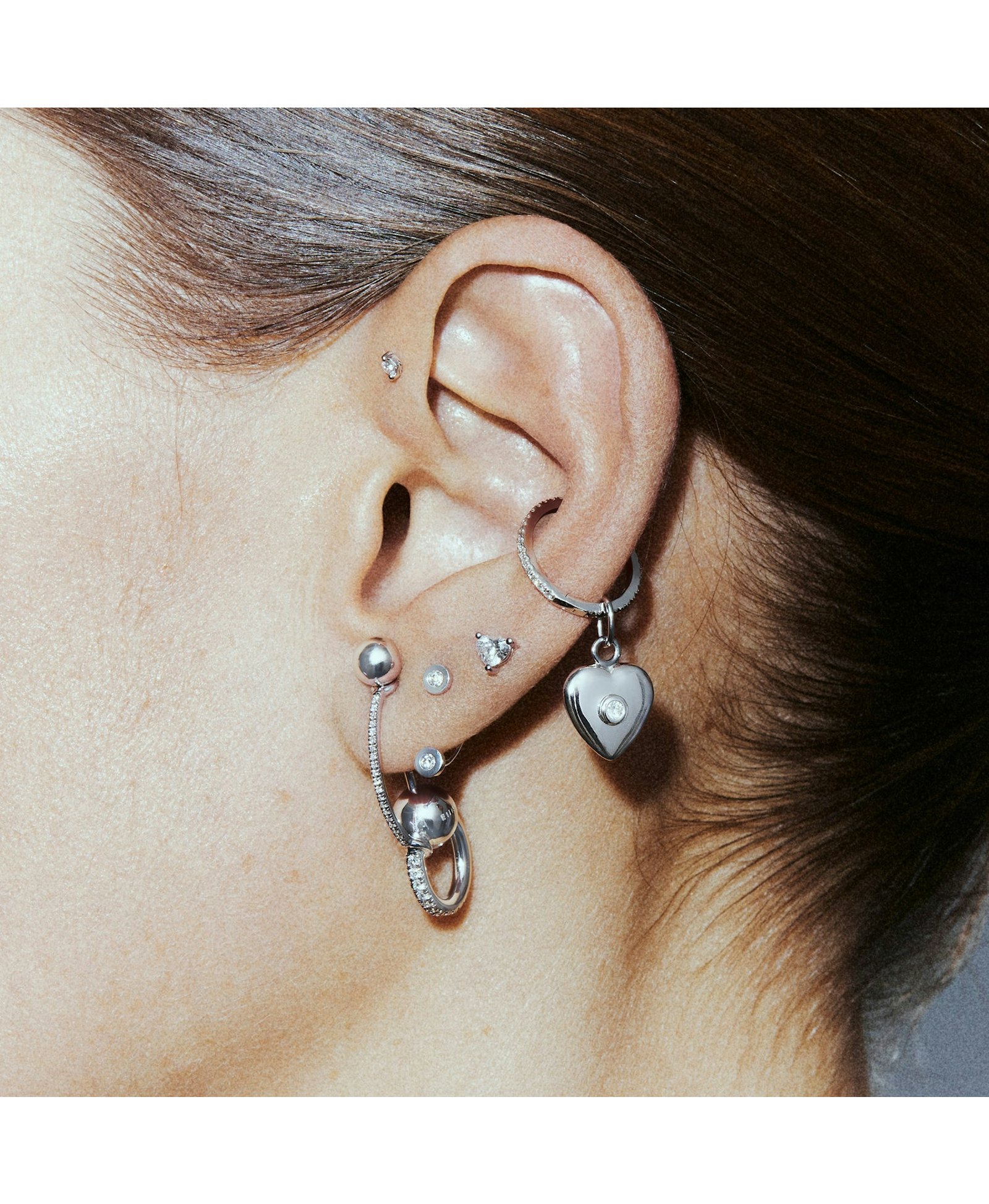 HEART LABRET - WHITE DIAMOND & WHITE GOLD made by ENNUI