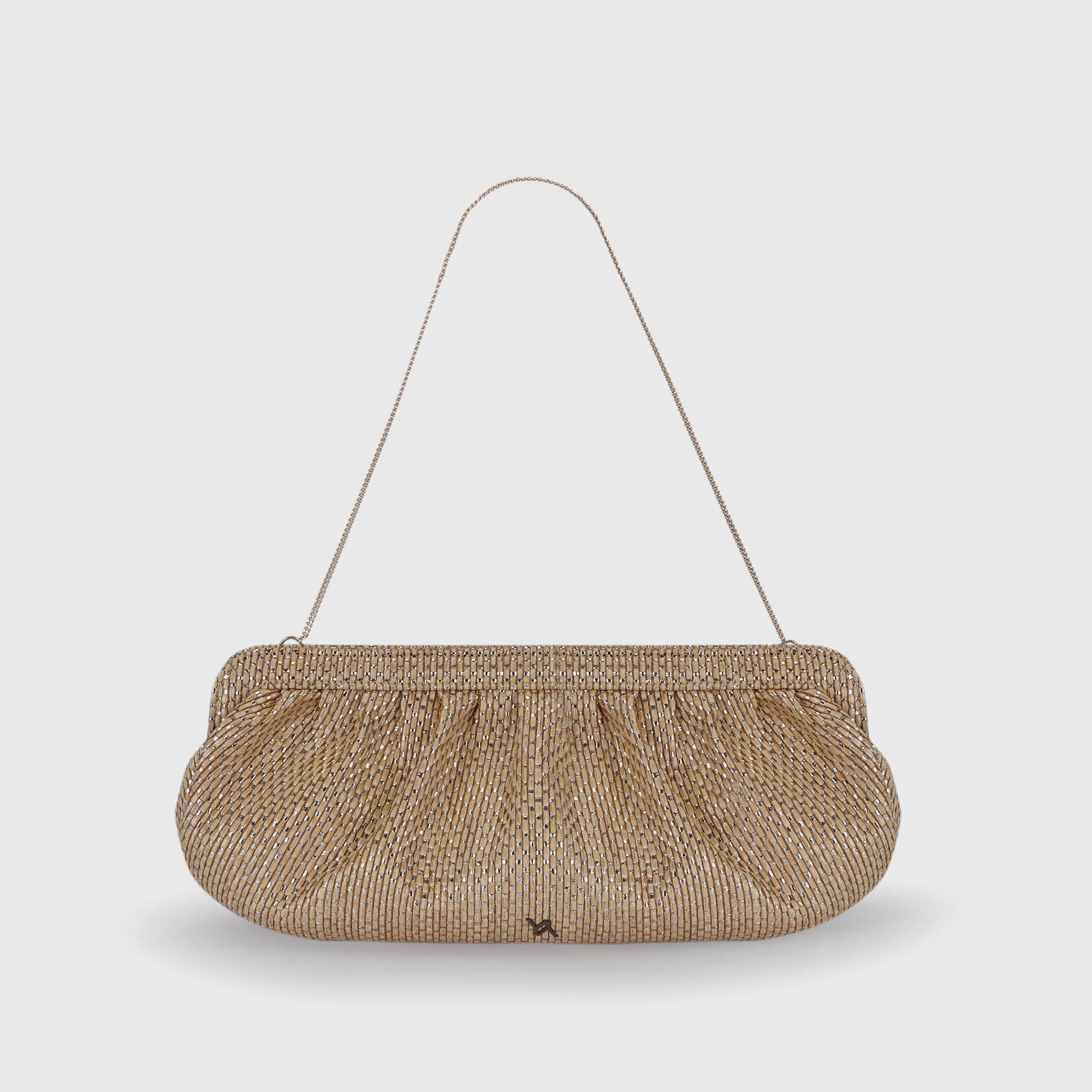 Shop Yliana Yepez Barcelona Raphia Camel Clutch