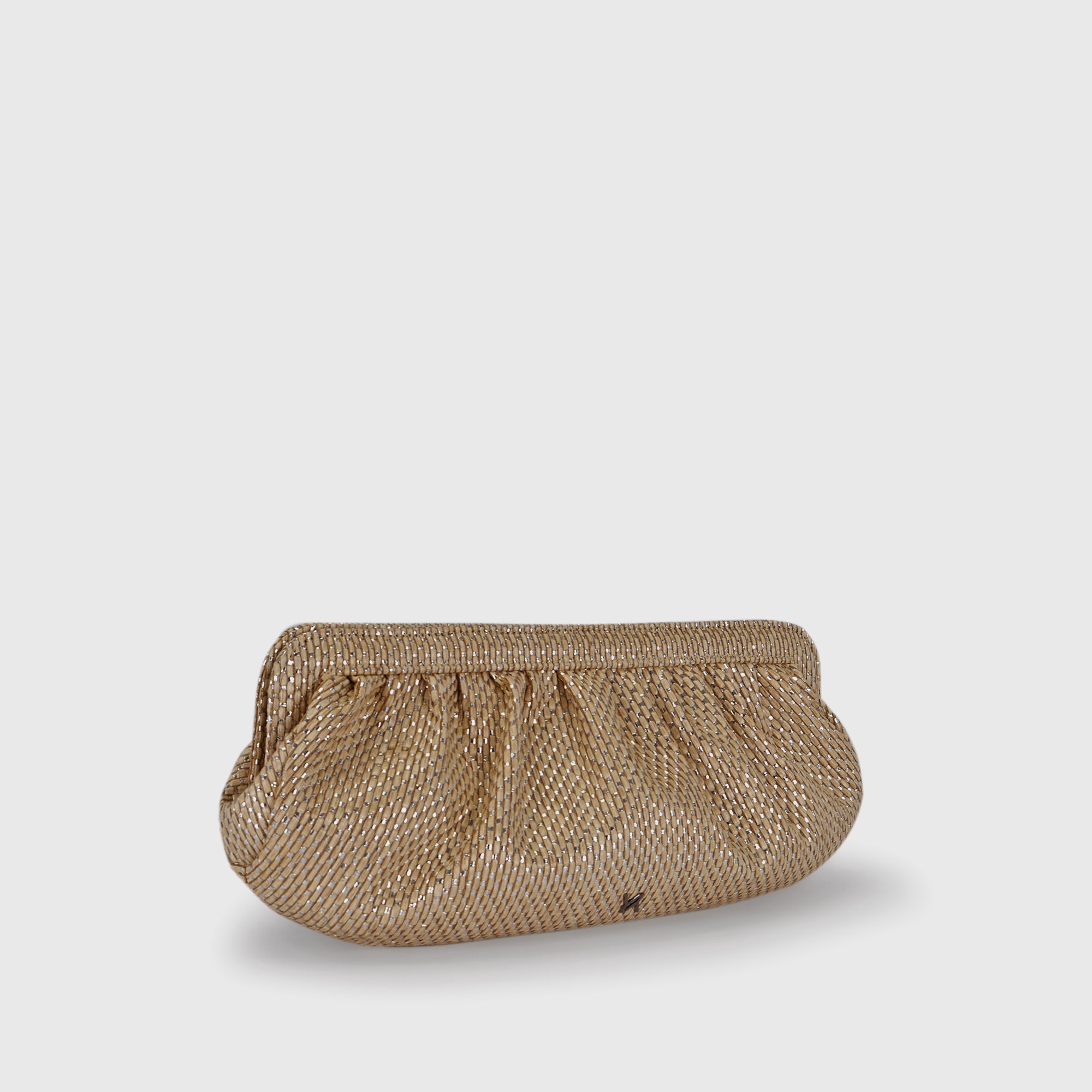 Shop Yliana Yepez Barcelona Raphia Camel Clutch