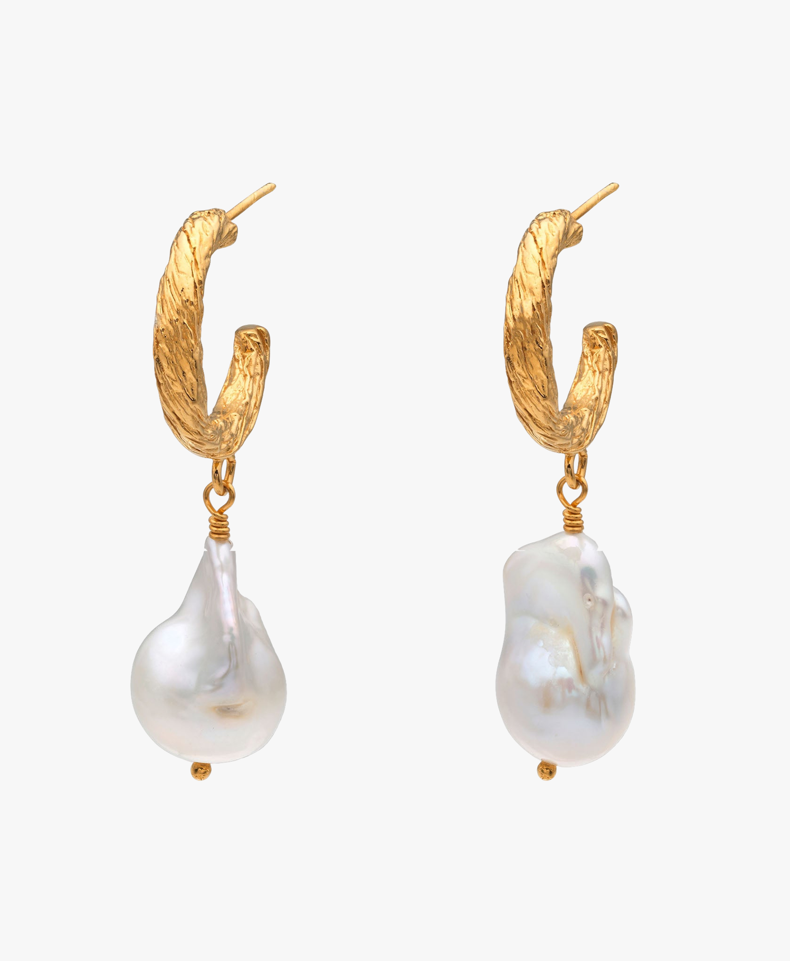 Archaic Pearl Hoop Earrings made by Eva Remenyi