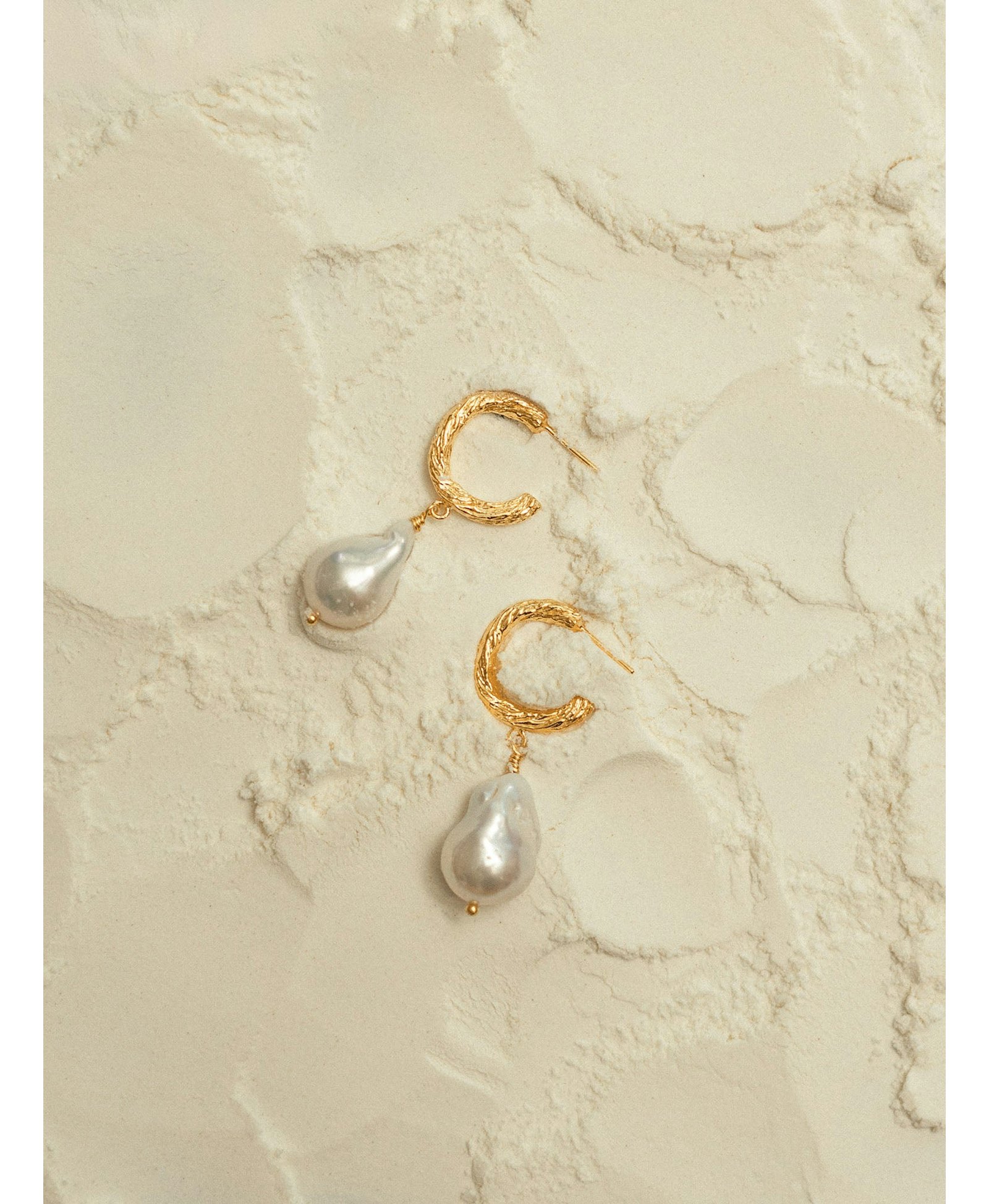 Archaic Pearl Hoop Earrings made by Eva Remenyi