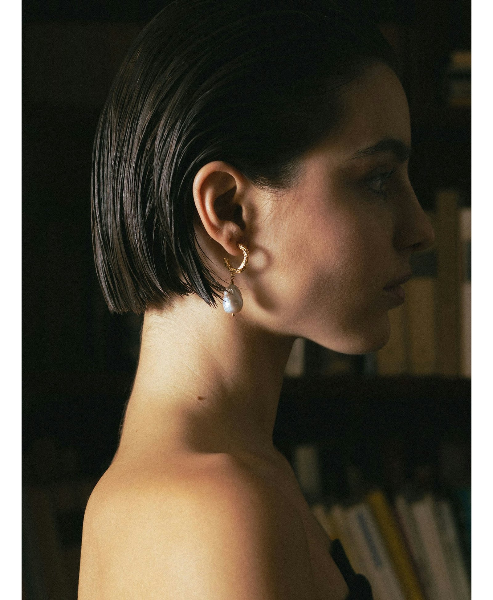 Archaic Pearl Hoop Earrings made by Eva Remenyi