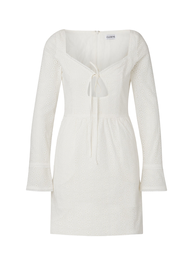 Cloeys Broderie Anglaise Dress In White