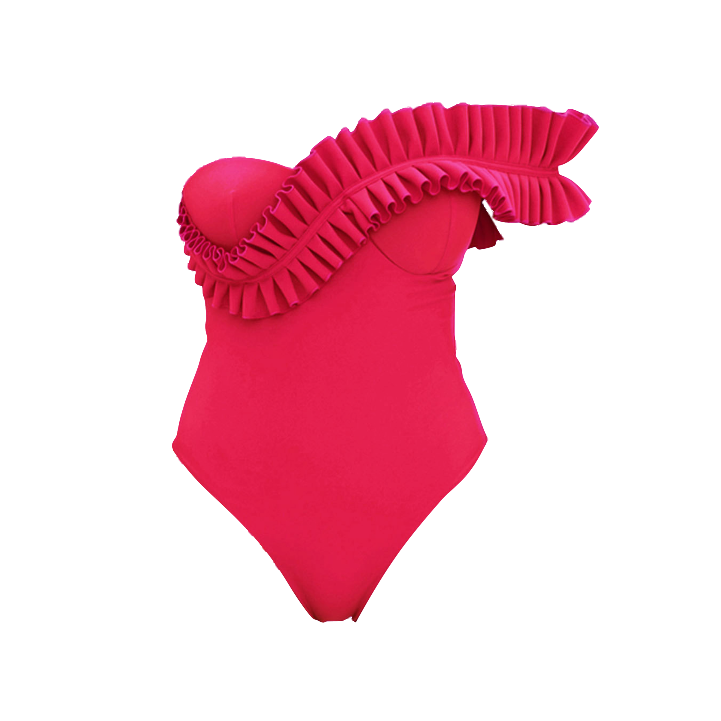 Andrea Iyamah Women's Nisi One-piece Ruffle Swimsuit In Ruby