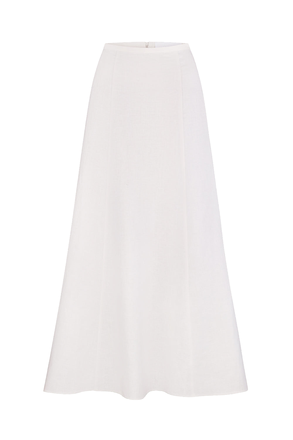 Total White Linen Midi Skirt In White