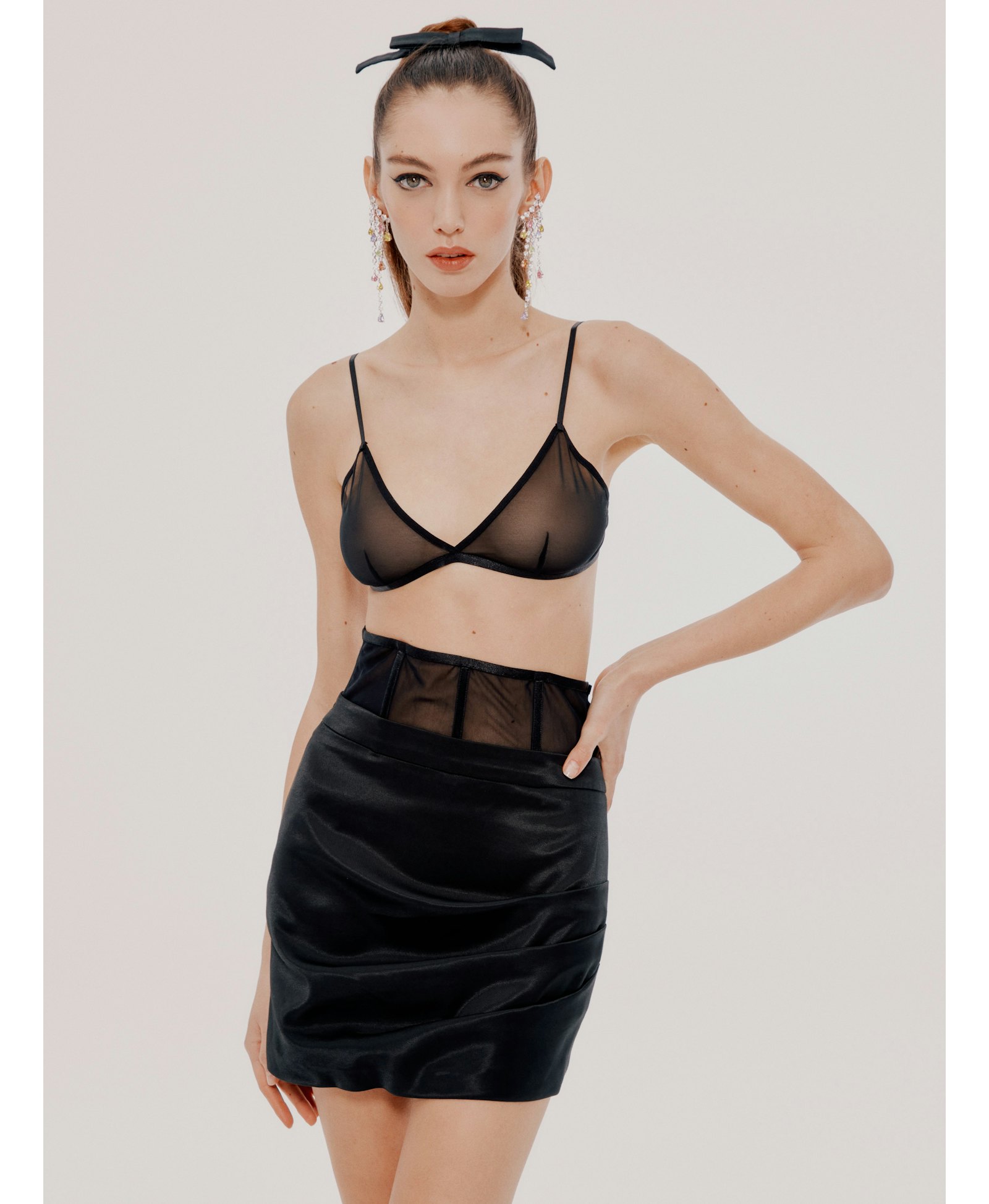 Black Viola Skirt (Final Sale) in Black made by Nana Jacqueline