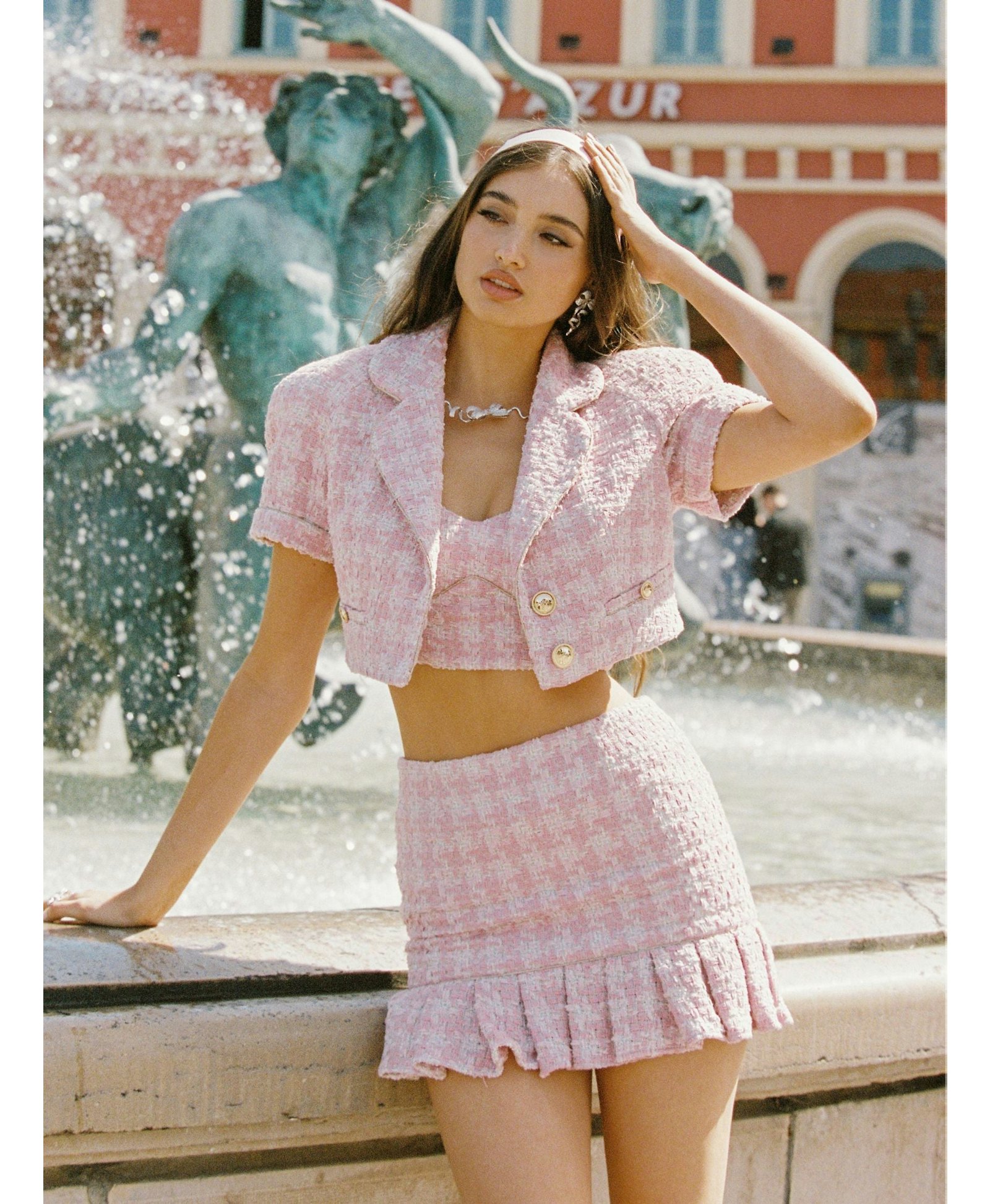 Chelsea Tweed Top (Pink) in Pink made by Nana Jacqueline