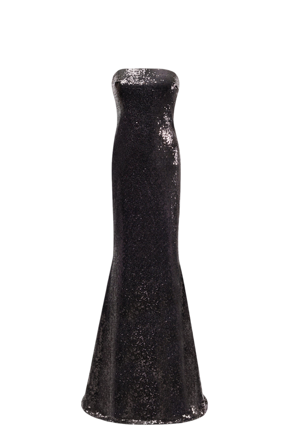 Millà Sequined Strapless Maxi Dress In Black