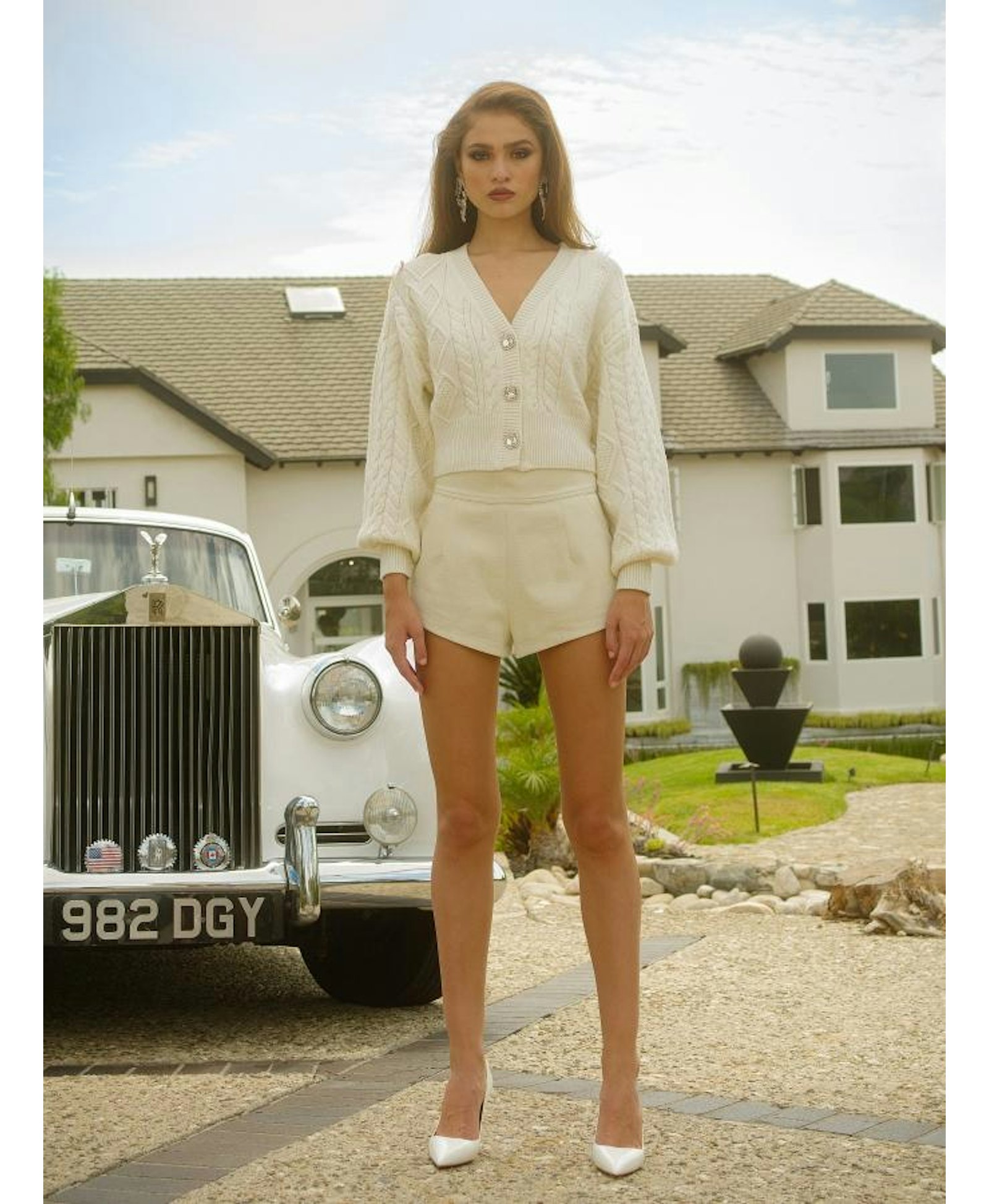 White Nina Cardigan (Final Sale) made by Nana Jacqueline