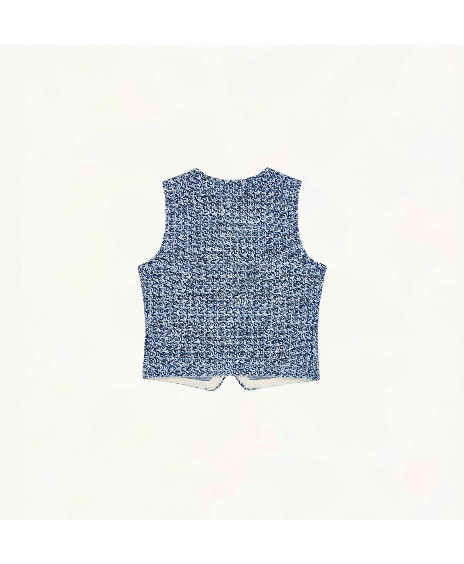 MULTICOLORED SEQUINED TWEED WAISTCOAT made by CRUSH Collection