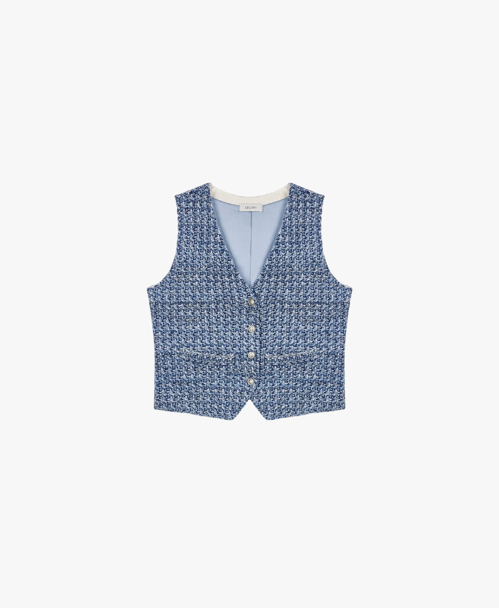 MULTICOLORED SEQUINED TWEED WAISTCOAT made by CRUSH Collection