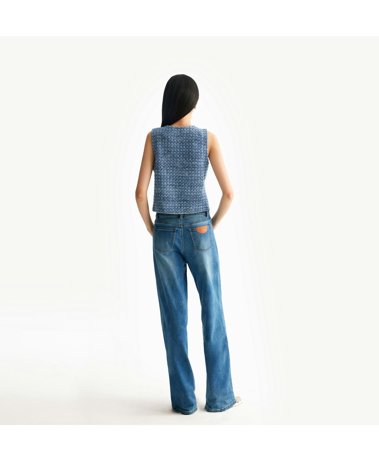 MULTICOLORED SEQUINED TWEED WAISTCOAT made by CRUSH Collection