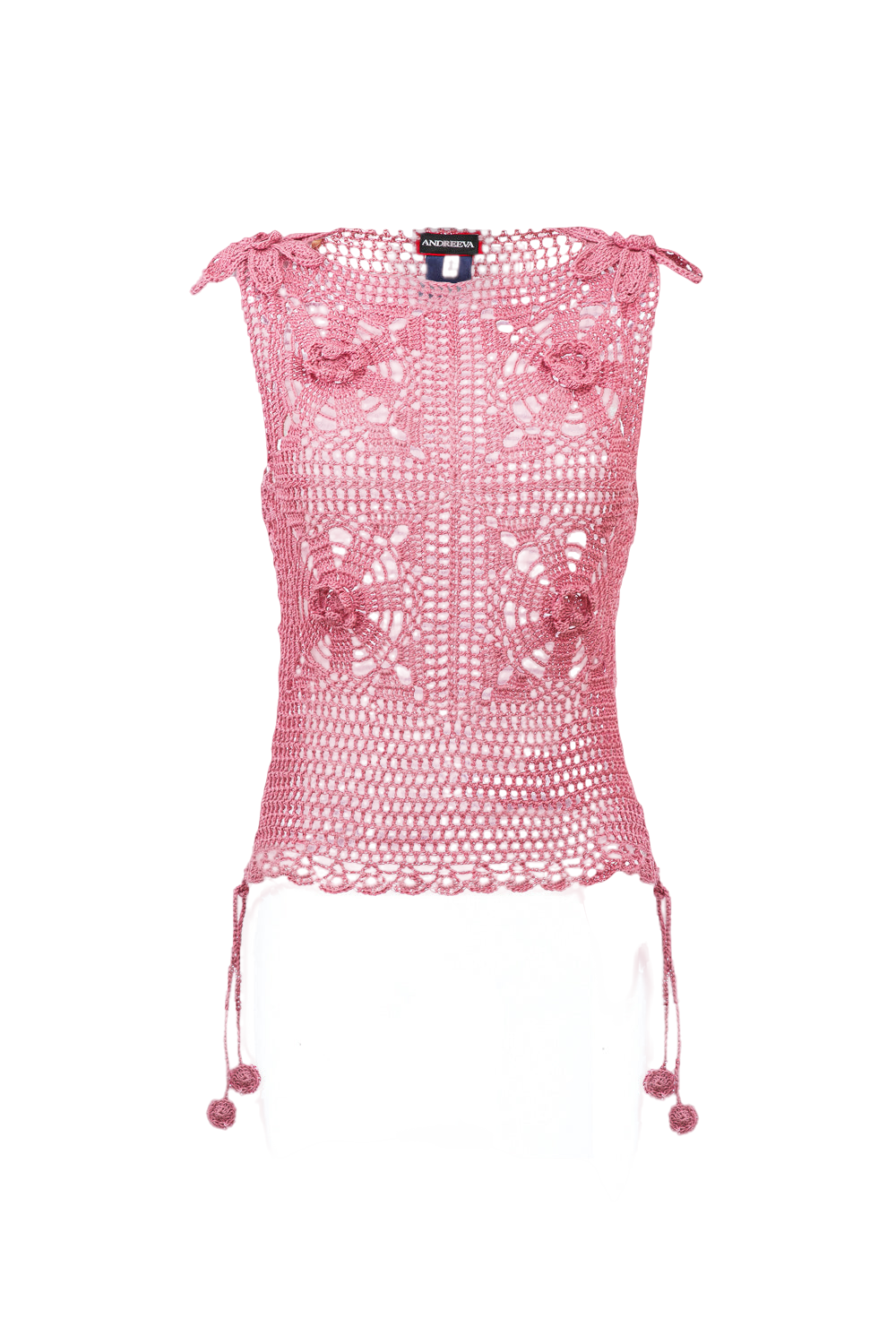 Shop Andreeva Dust Rose Handmade Crochet Top In Pink