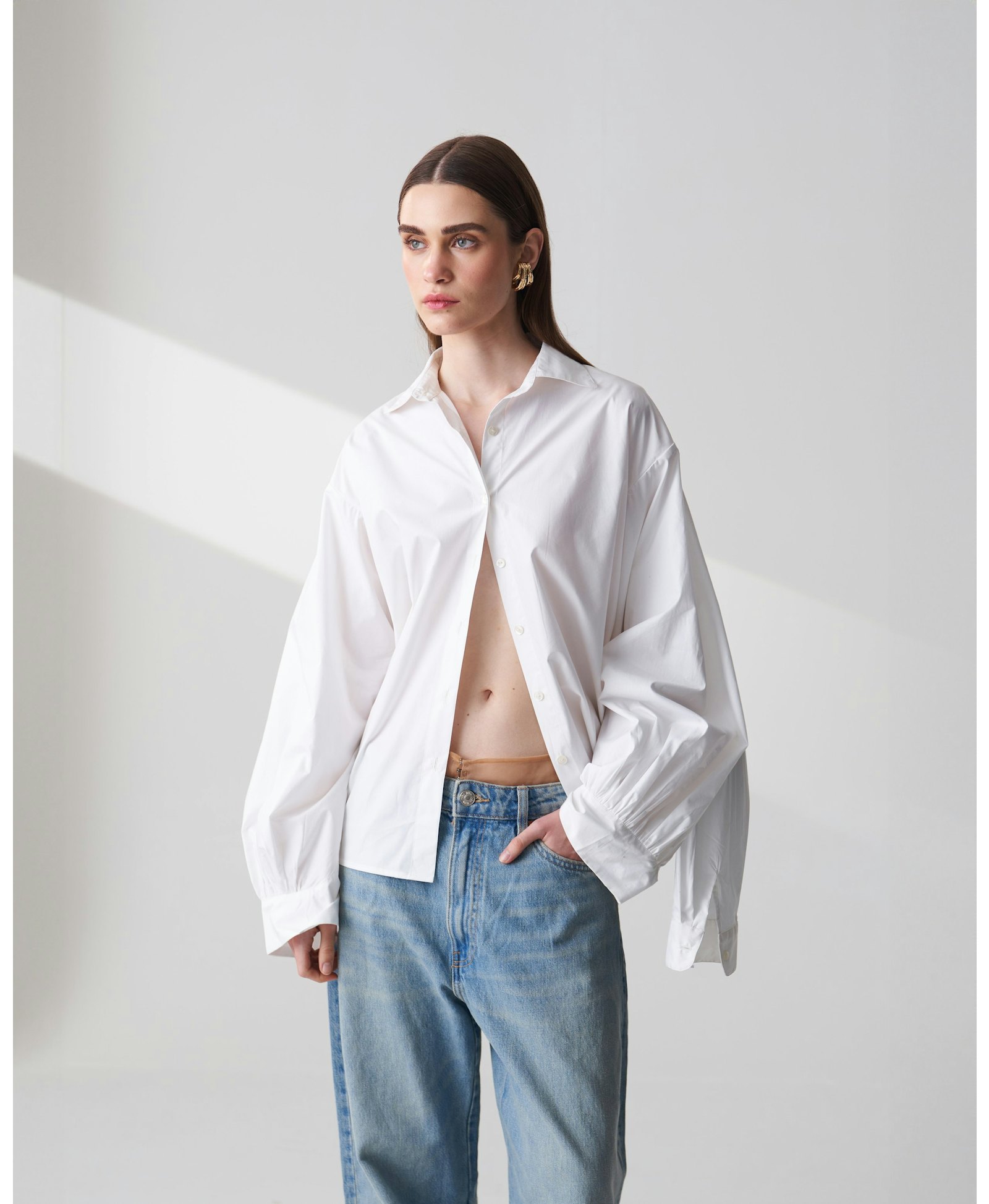 Upcycled Sheer Waist Jeans made by Szabo Sihag