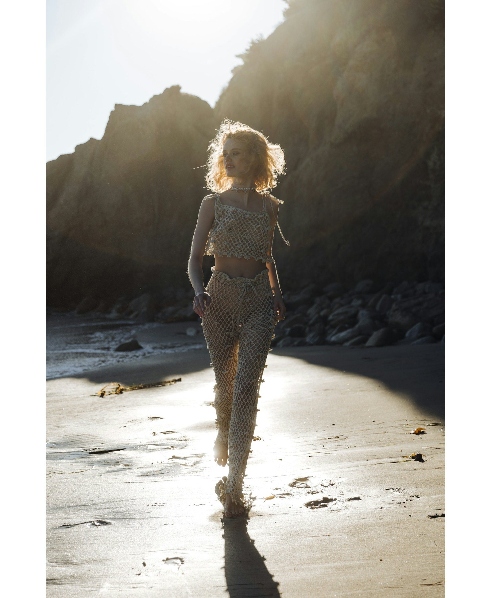 Metallic Handmade Crochet Pants made by ANDREEVA