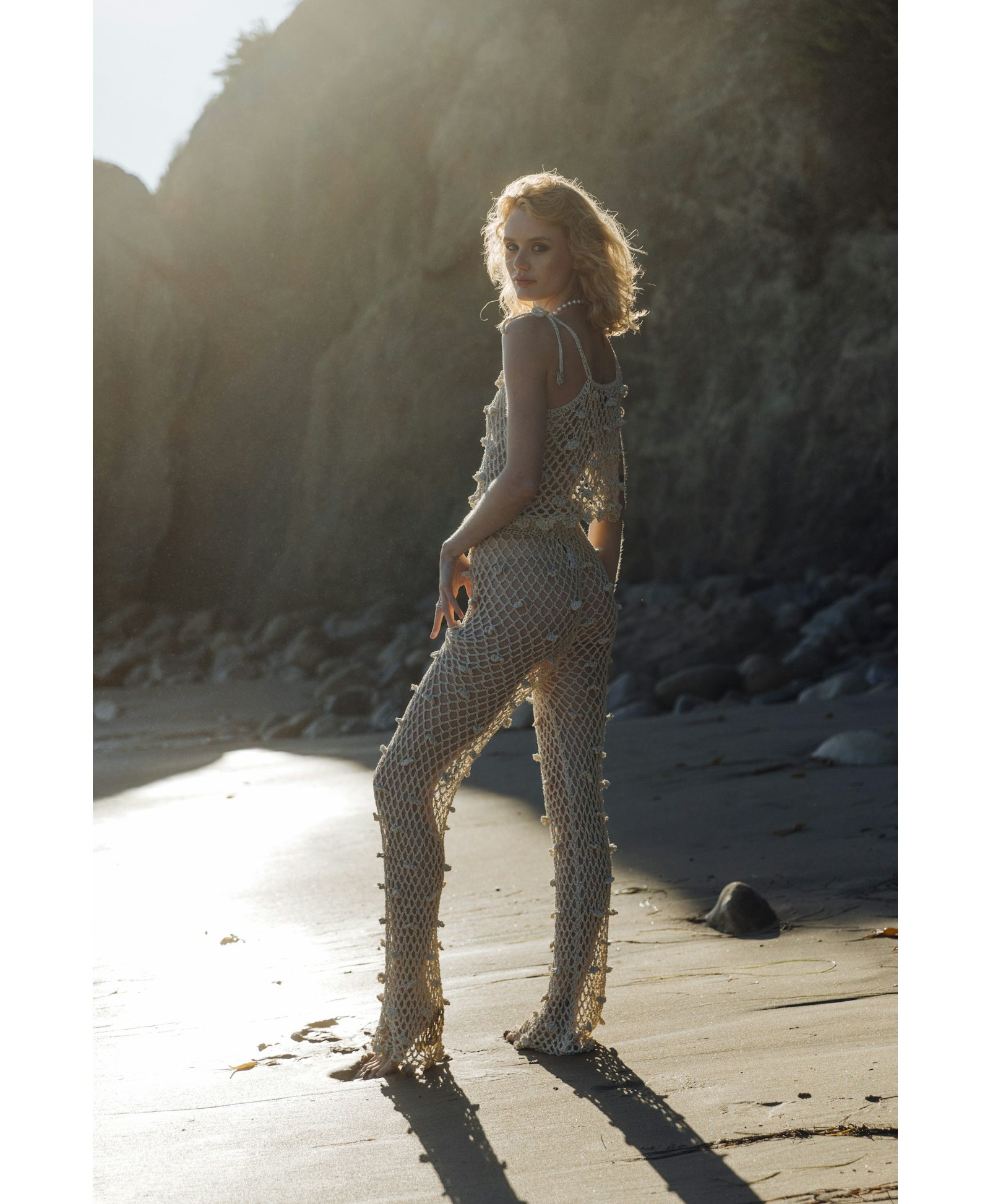 Metallic Handmade Crochet Pants made by ANDREEVA