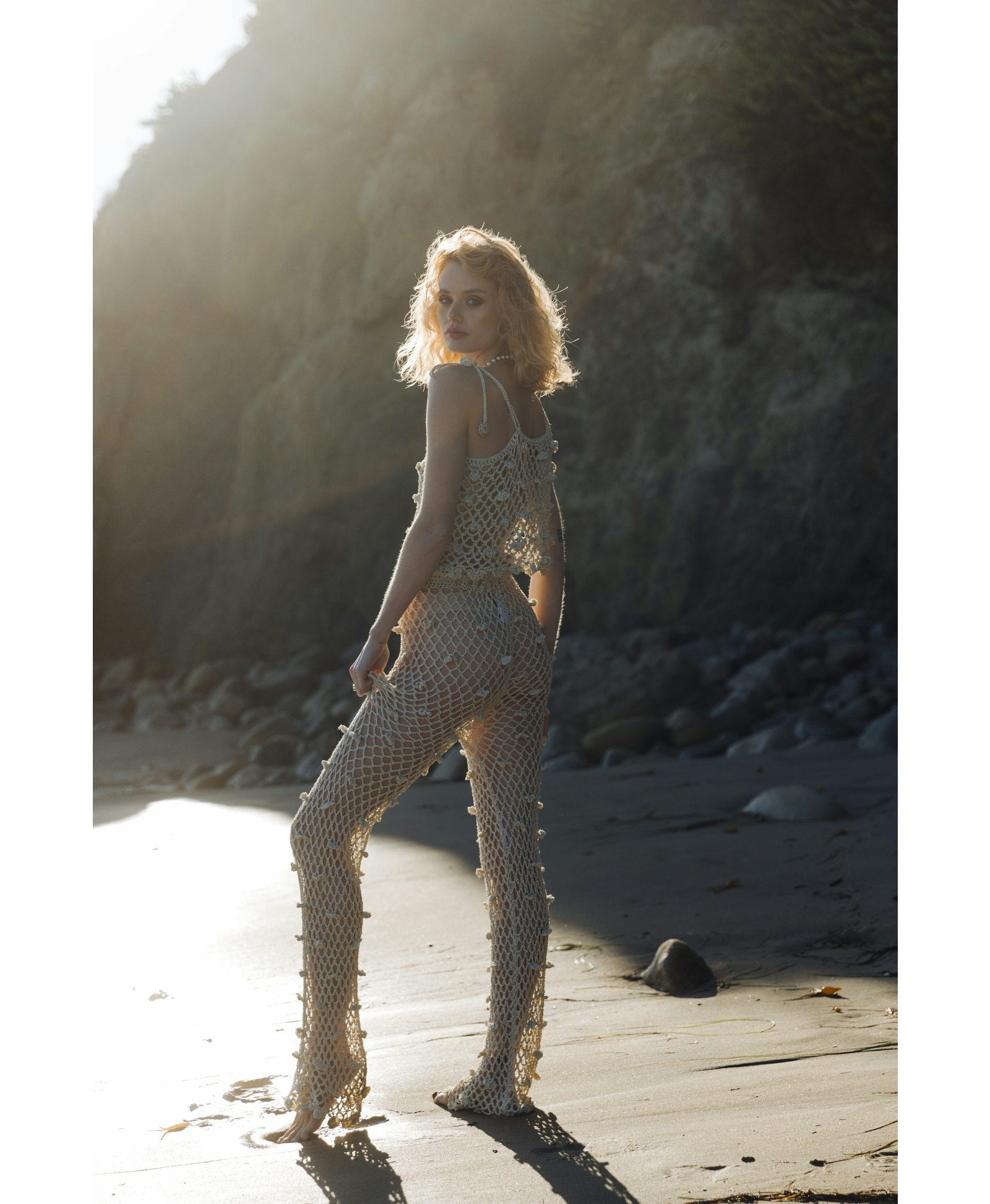 Metallic Handmade Crochet Pants made by ANDREEVA