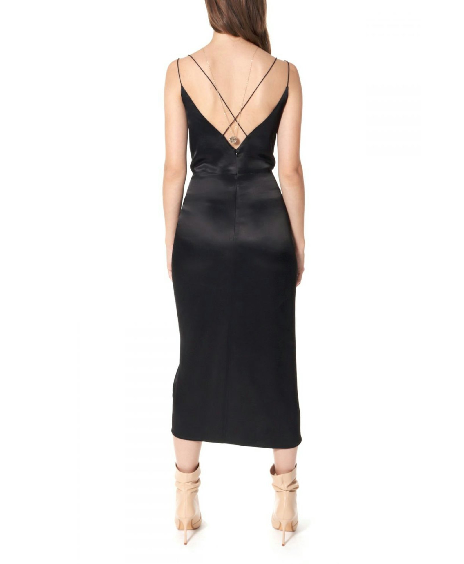 Dress Ava Glossy Black in Black made by HALEWSKI