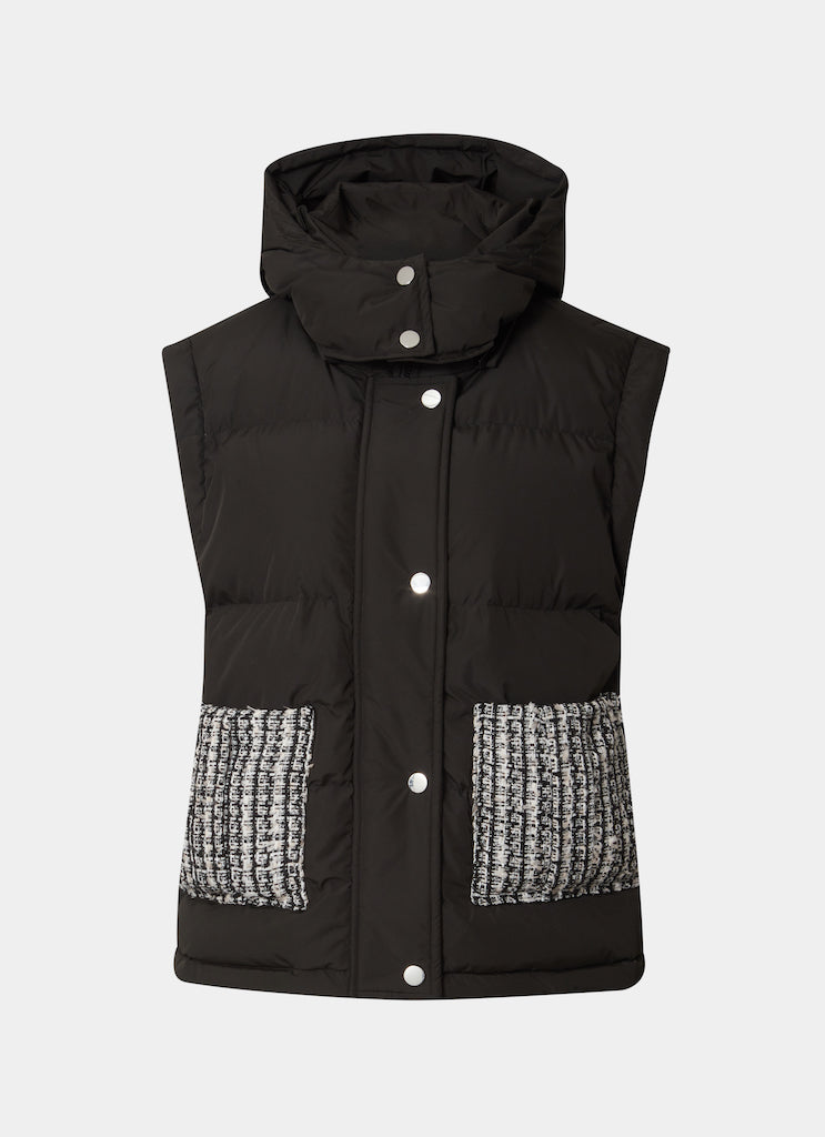 Shop Cloeys Tweed Puffer Jacket And Vest