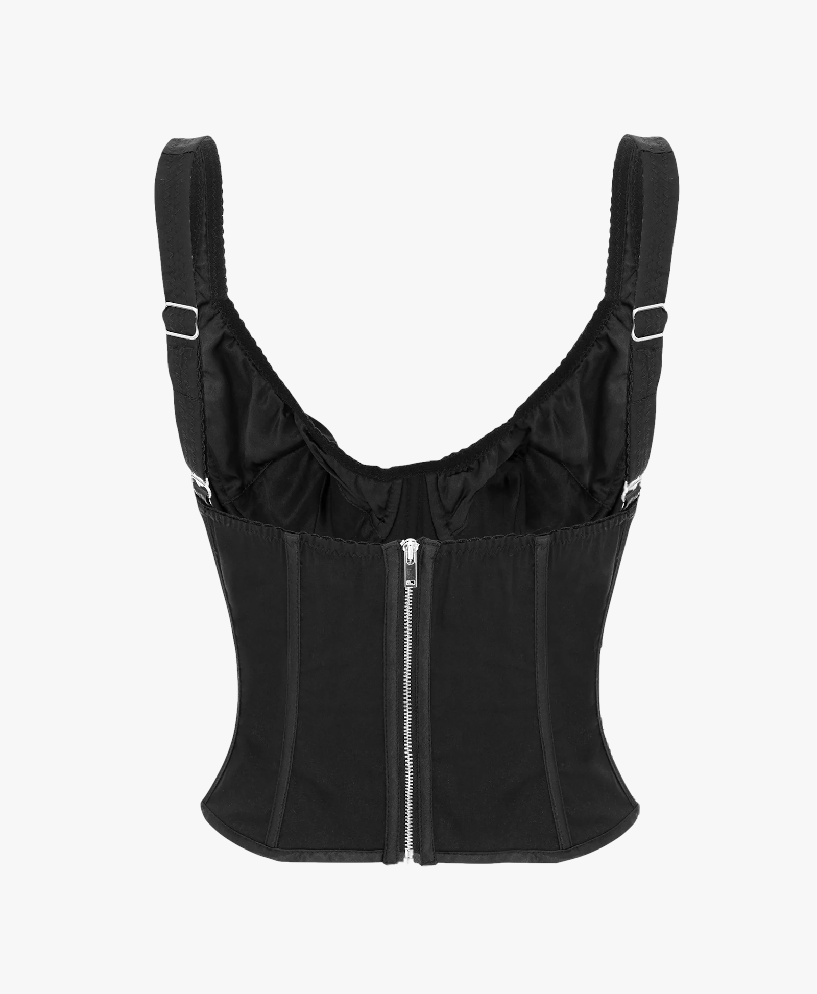 Mina Cotton Silk Bustier in Black made by Aureliana