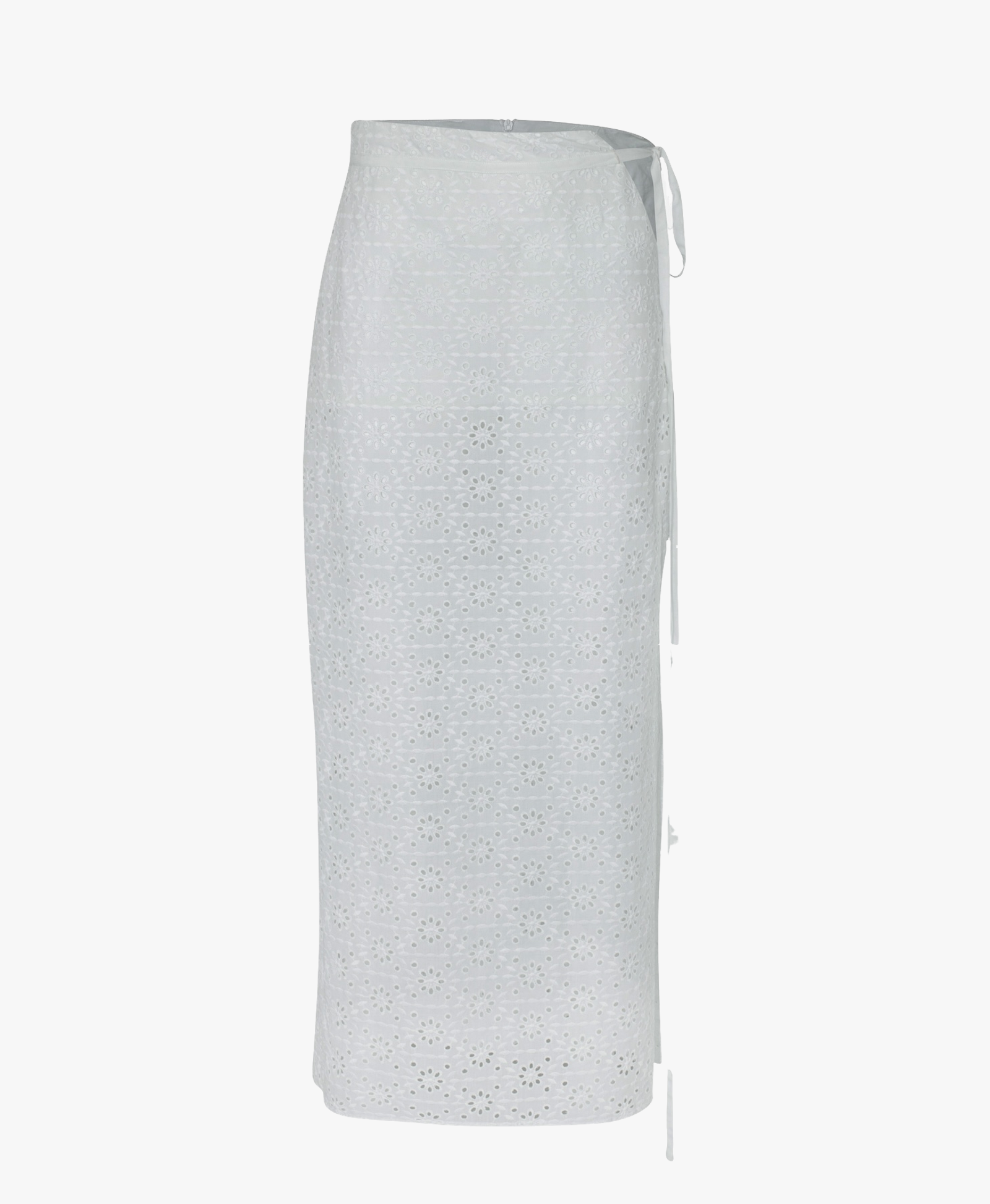 FAYE White See Through Midi Slit Skirt made by MAET