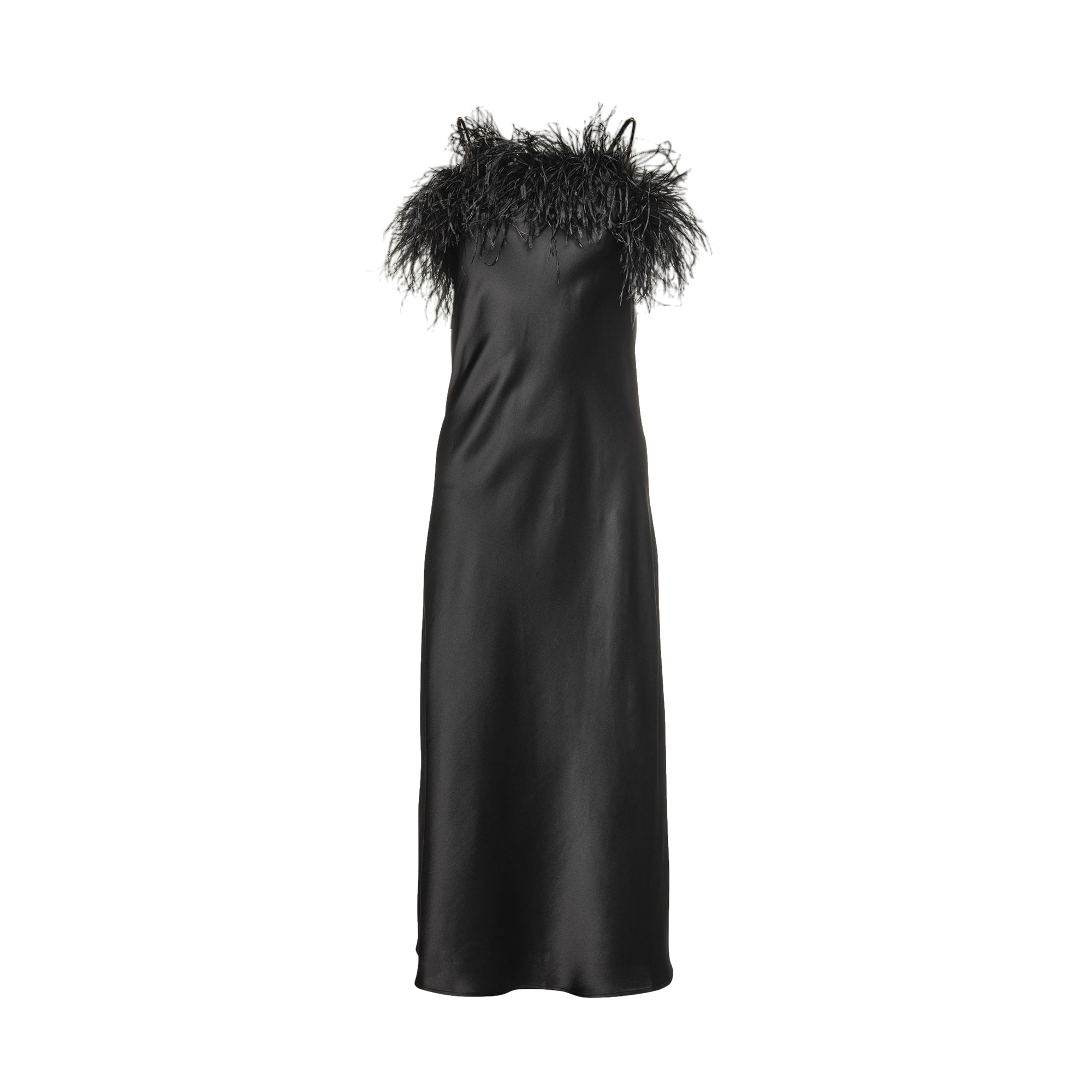 Vasiliki Roma Silk Feather Dress In Black