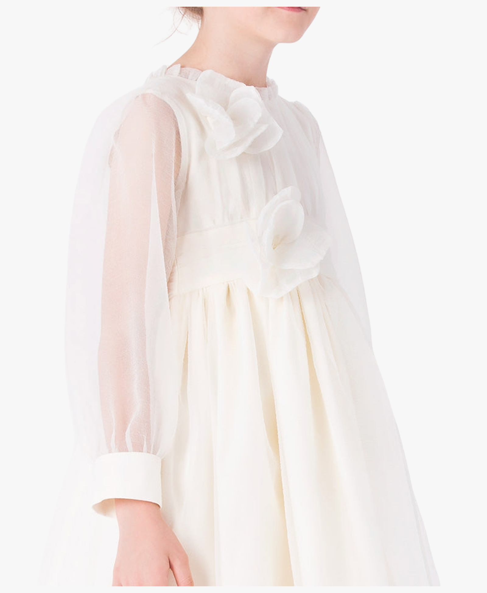 Organza Flower Appliqué Girls Dress made by Mama Luma