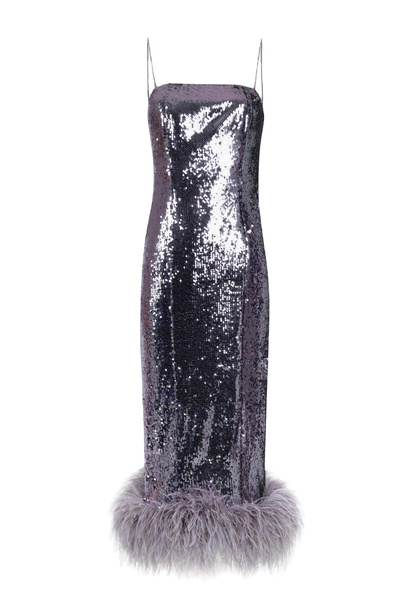 F.ilkk Multicolored Sequined Dress In Grey