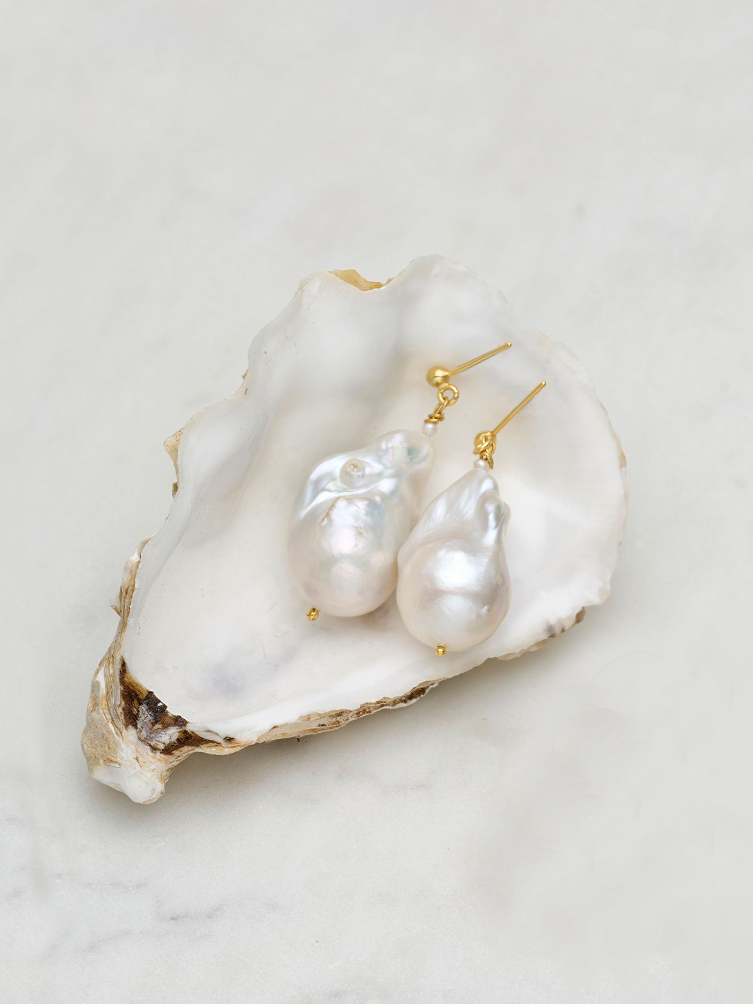 Shop Eva Remenyi Giséle Baroque Pearl Earrings In Gold