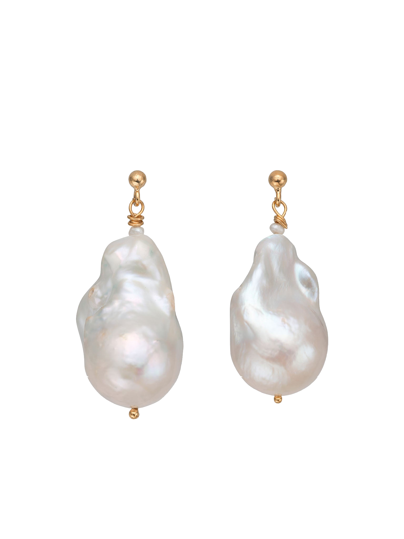 Eva Remenyi Giséle Baroque Pearl Earrings In Gold