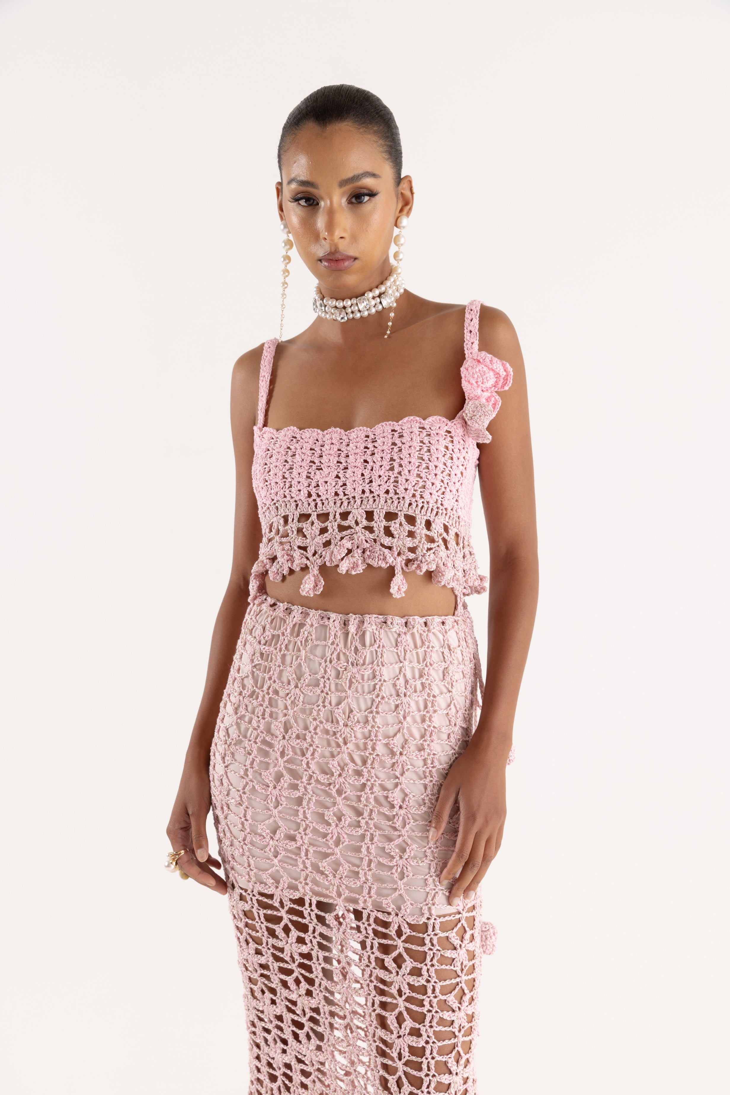 Shop Andreeva Pink Vanilla Handmade Crochet Top