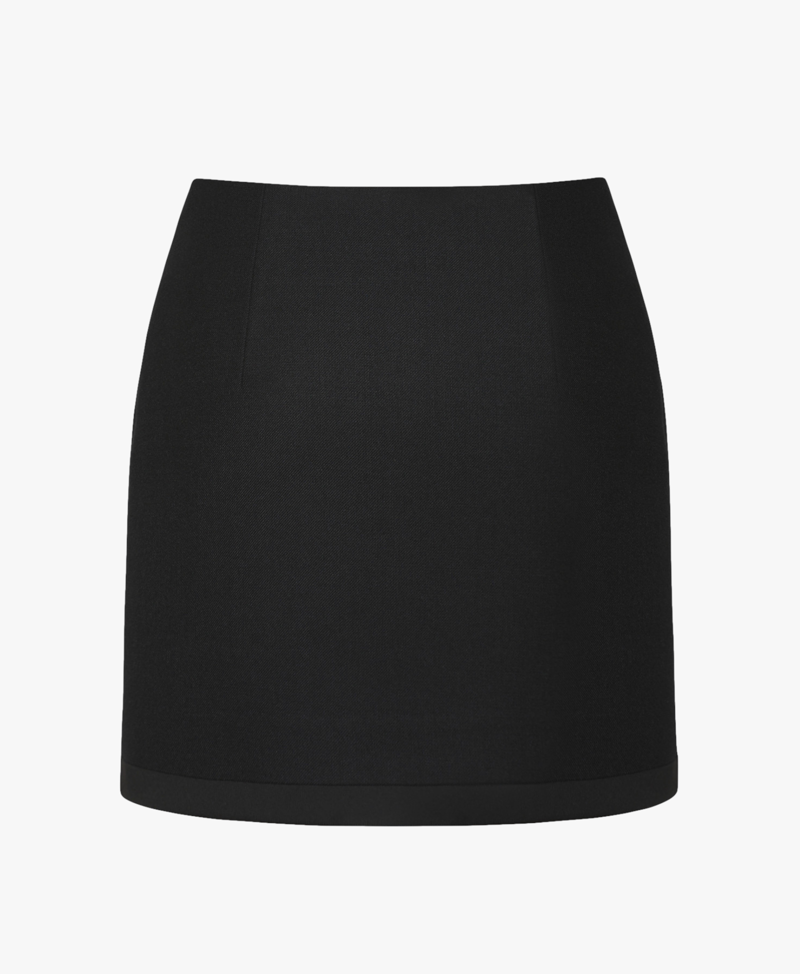 WOOL ASYMMETRIC MINI SKIRT in Black made by KEBURIA