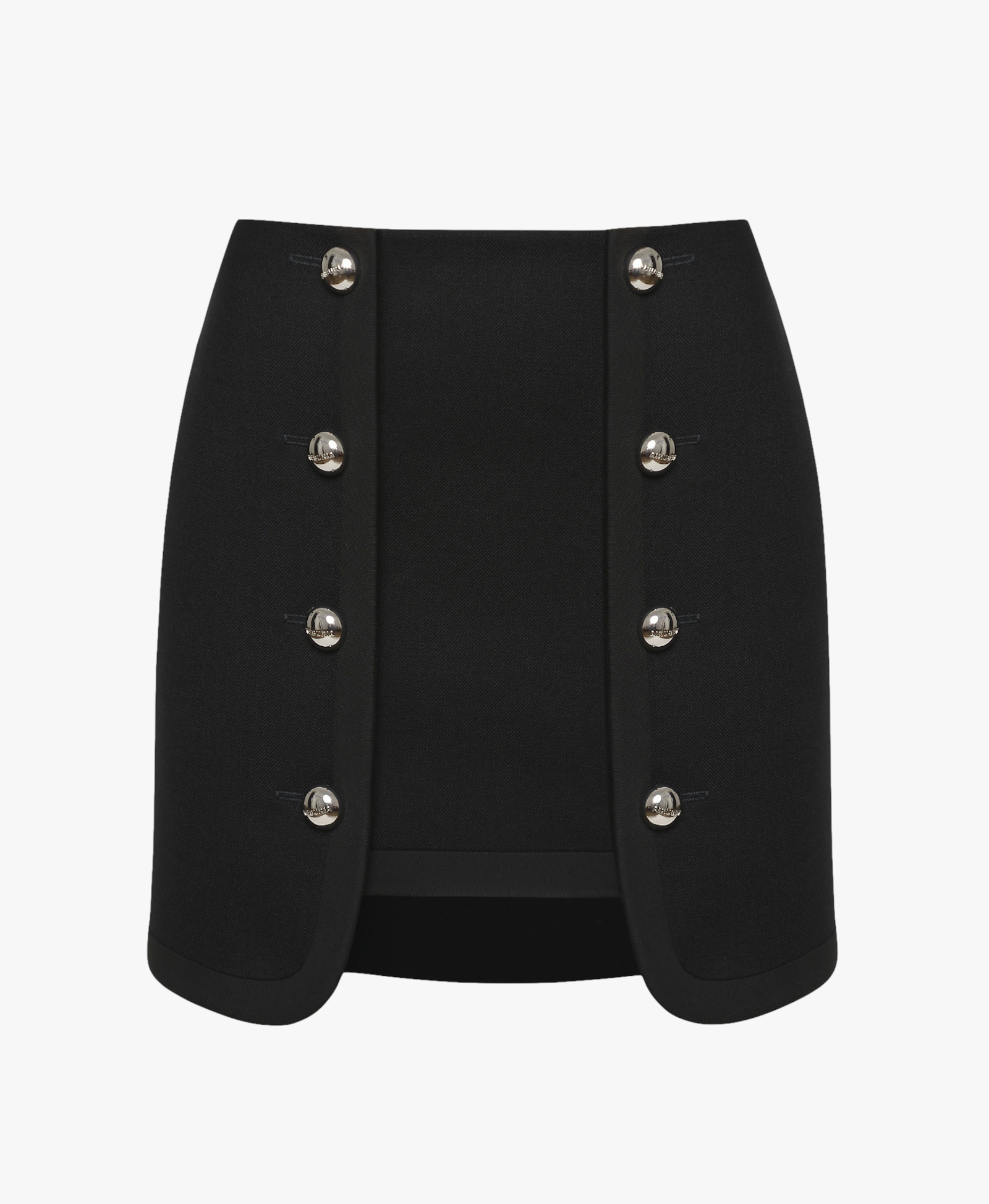 WOOL ASYMMETRIC MINI SKIRT in Black made by KEBURIA
