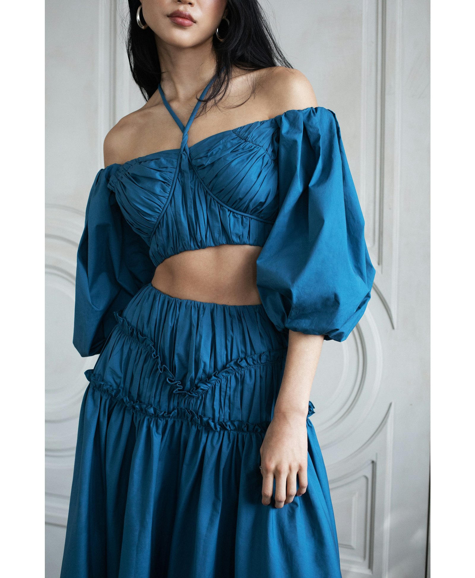 ISABELLA RUCHED SKIRT PRUSSIAN BLUE in Blue made by Vasiliki