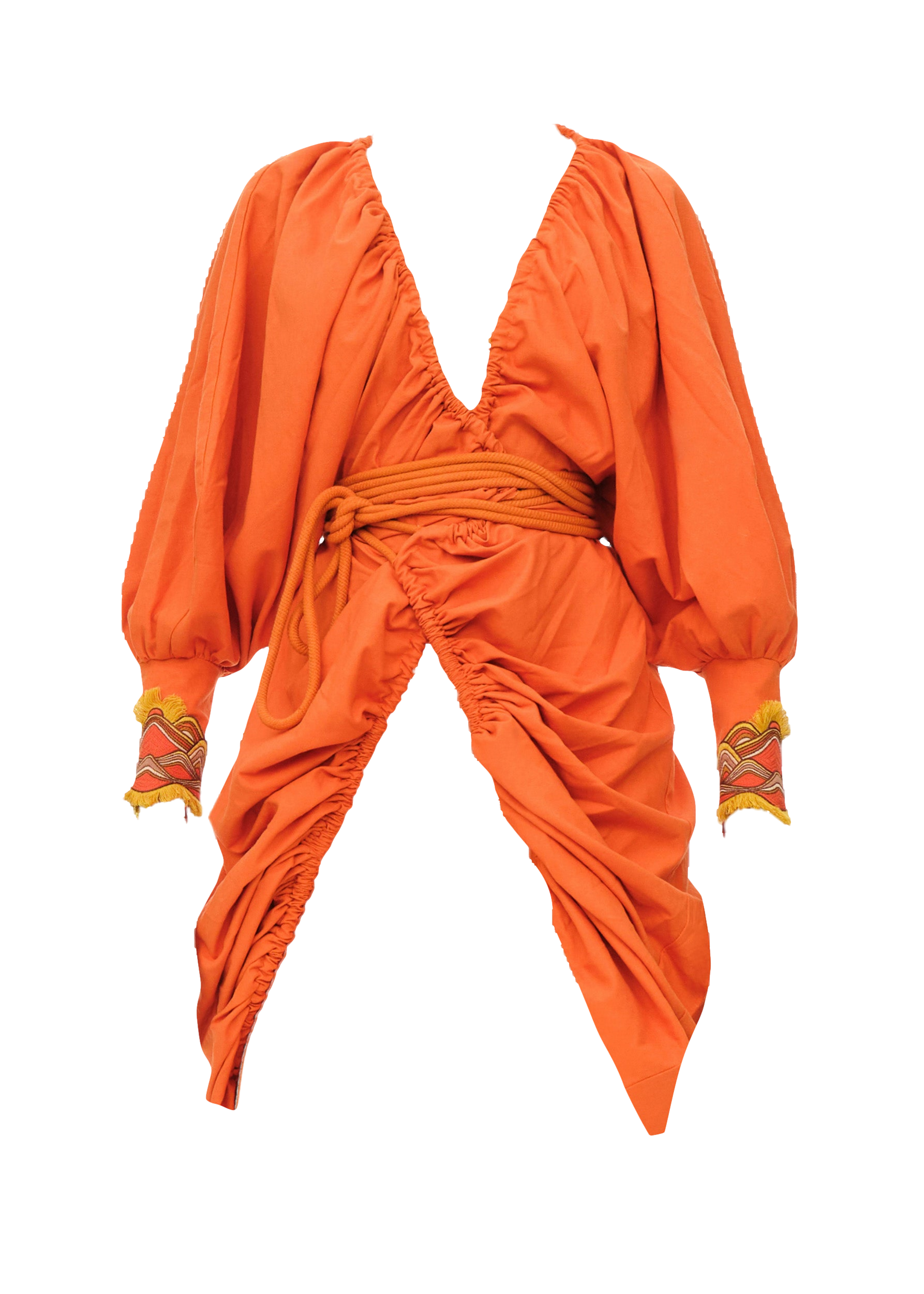 Andrea Iyamah Ilo Dressing Gown In Orange