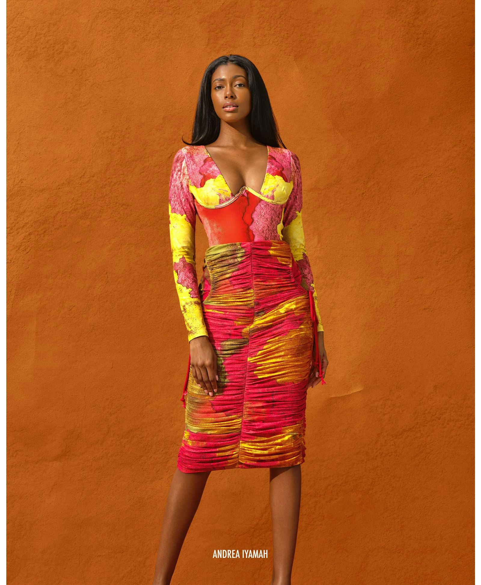 TAKA MESH MIDI SKIRT made by Andrea Iyamah