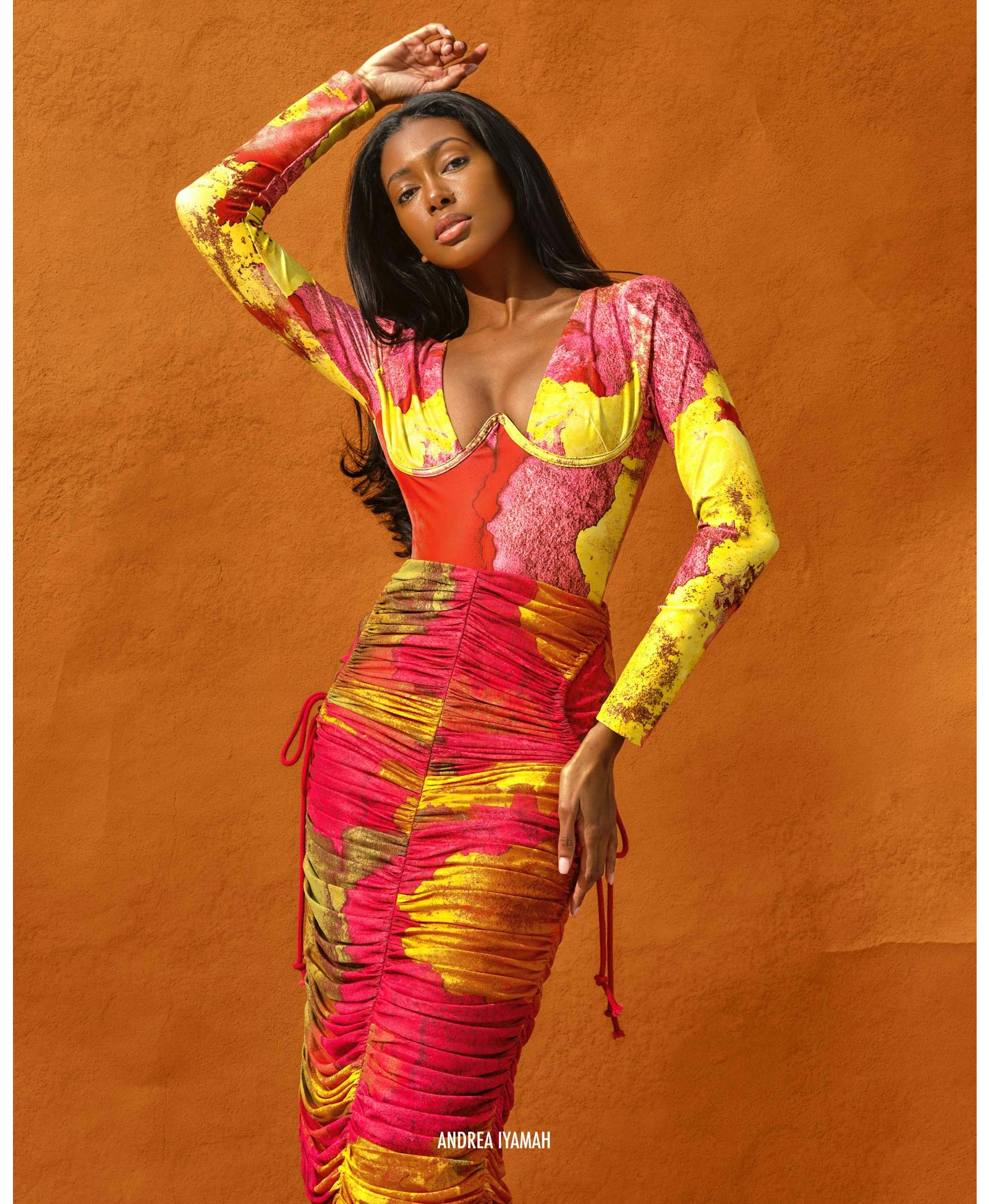 TAKA MESH MIDI SKIRT made by Andrea Iyamah