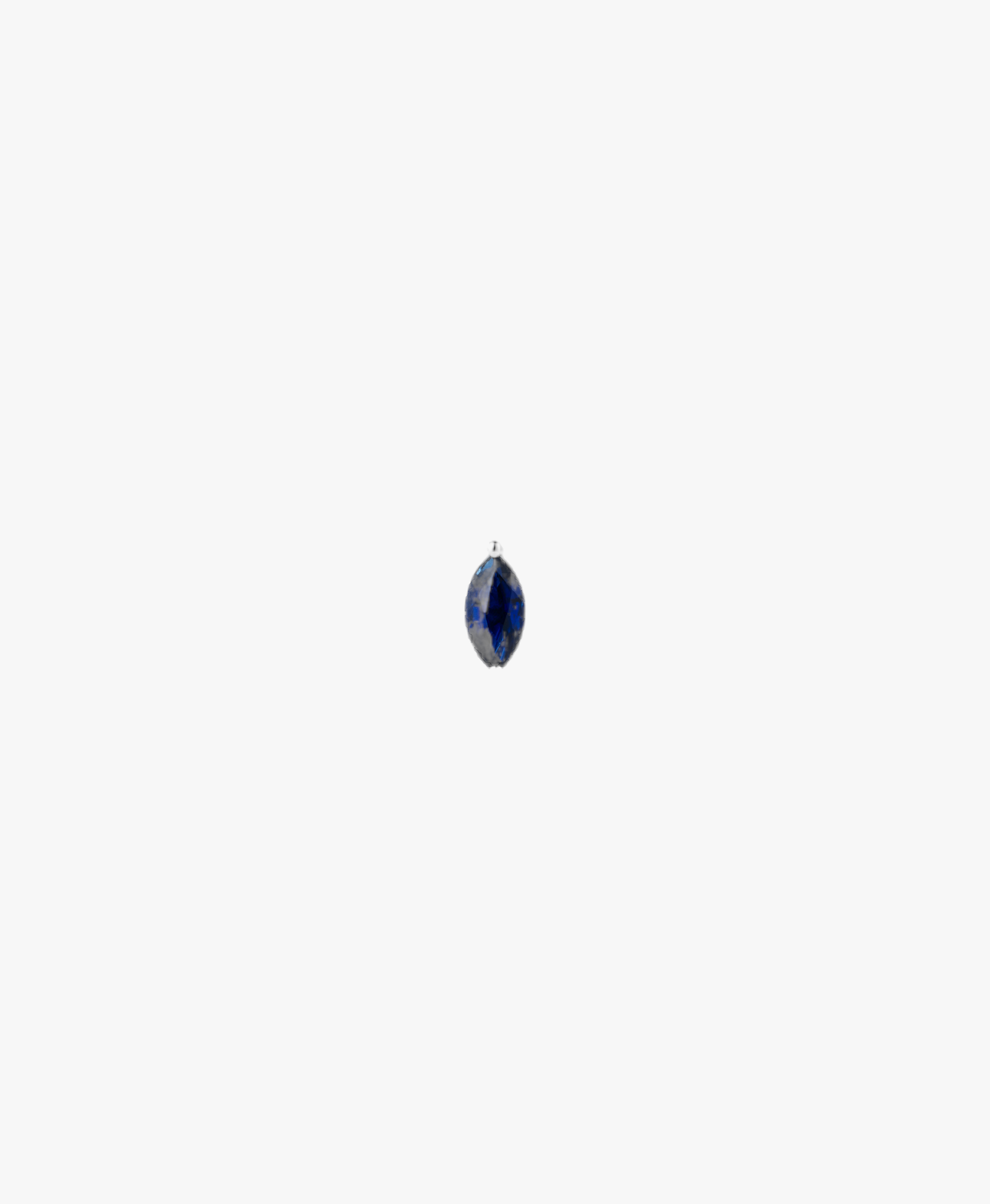 MARQUISE CUT BLUE SAPPHIRE LABRET - WHITE GOLD made by ENNUI