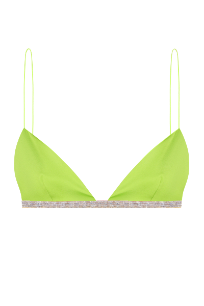 Green silk triangle bra JUDITH lingerie