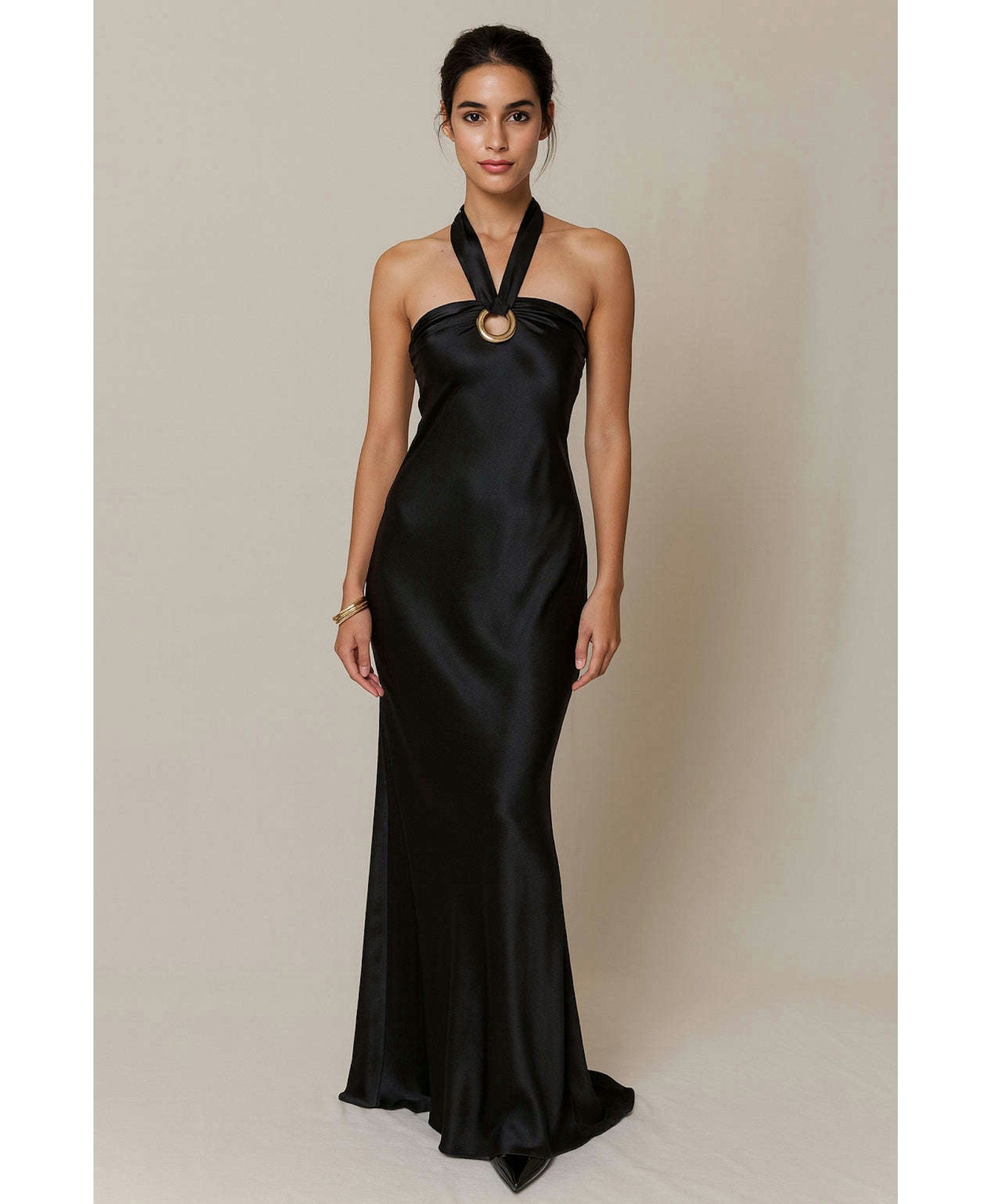 Solene Satin O-Ring Dress made by Decolet The Label