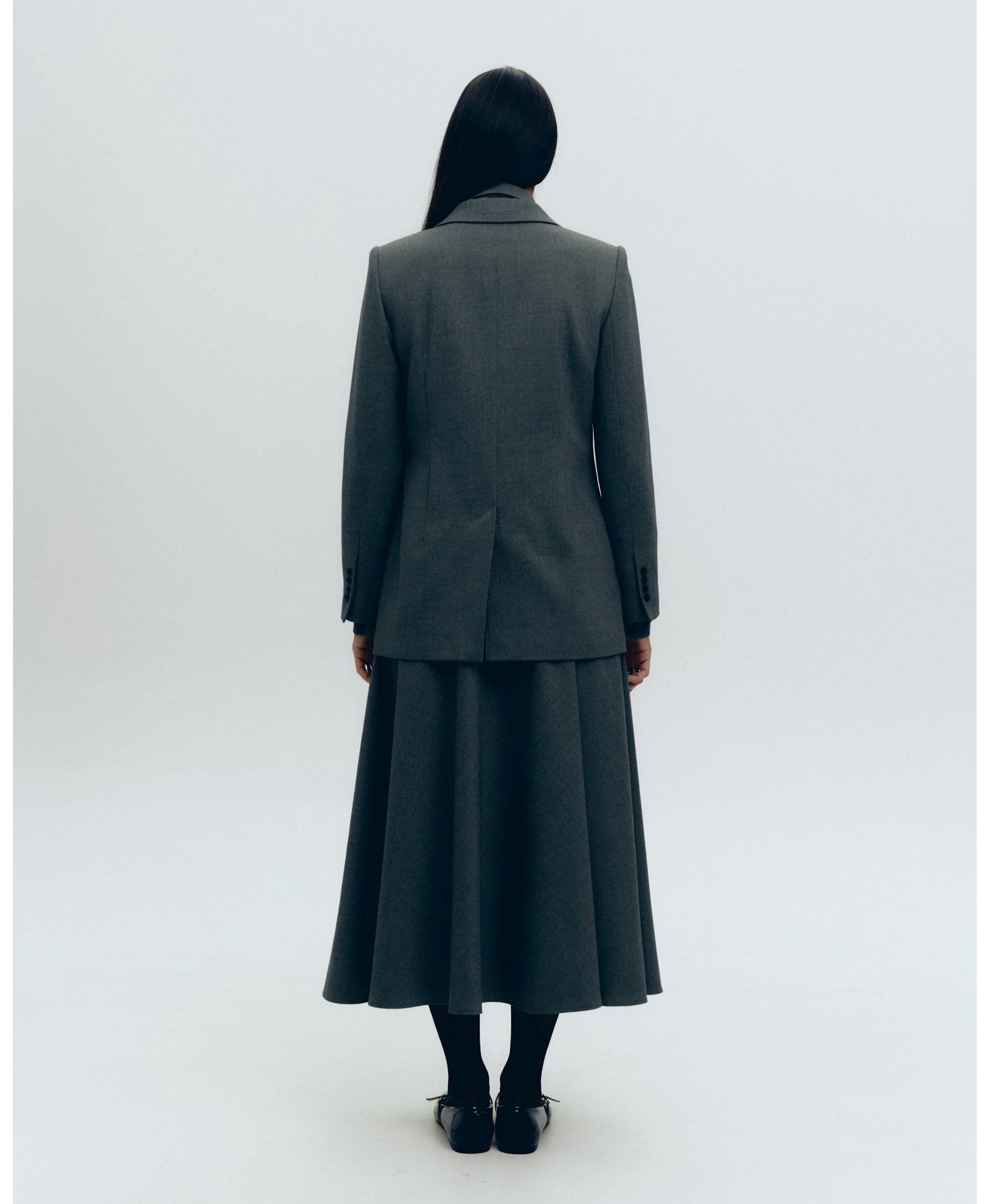 Grey midi skirt made by KNITEL