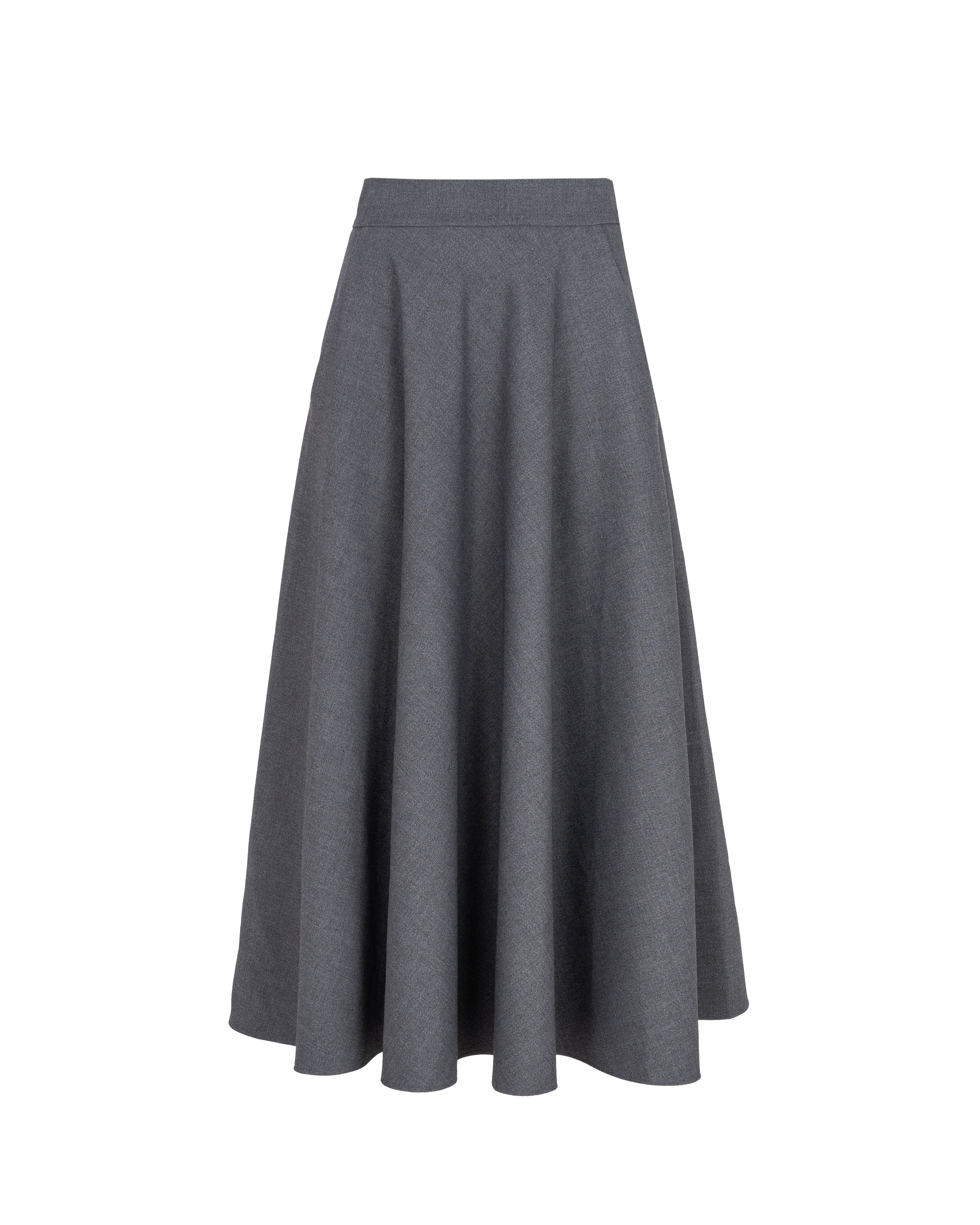 Knitel Grey Midi Skirt