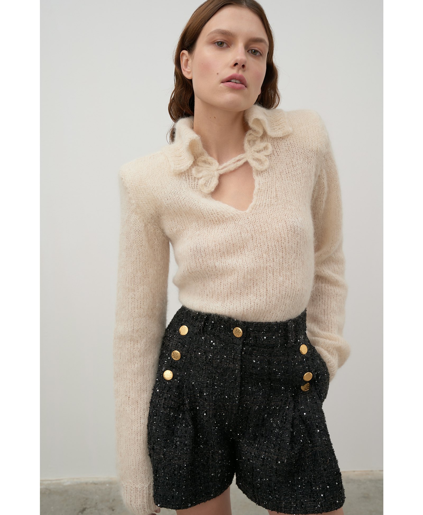 Hand-knitted sweater made by Karen Arcanjo