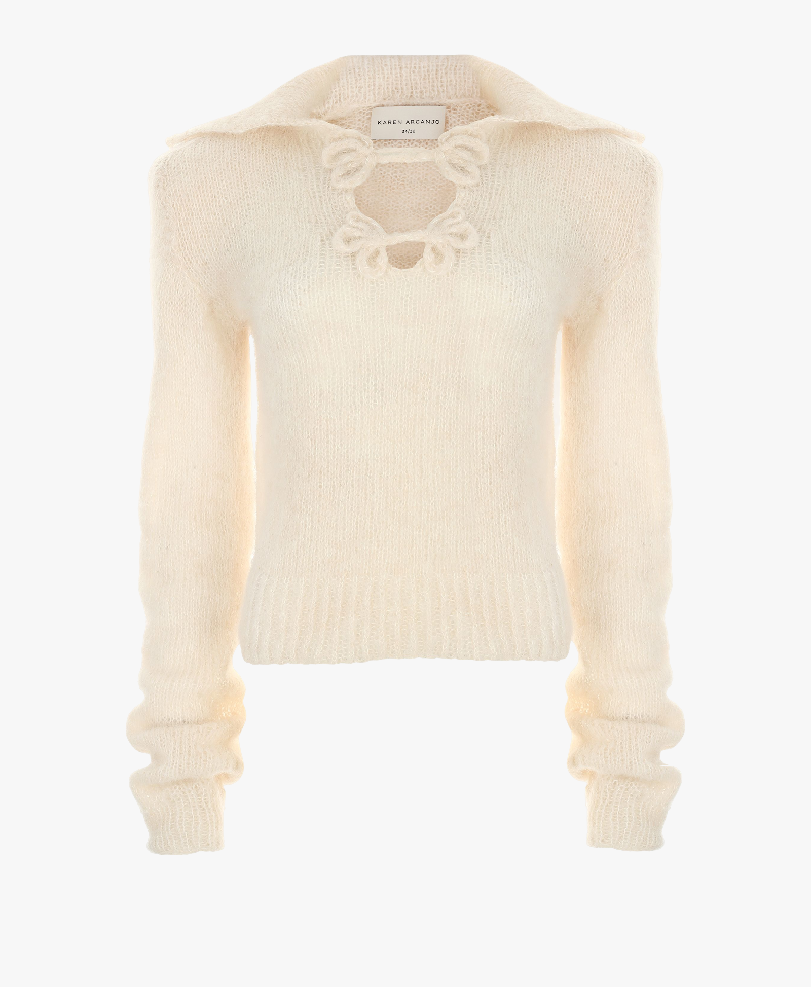 Hand-knitted sweater made by Karen Arcanjo