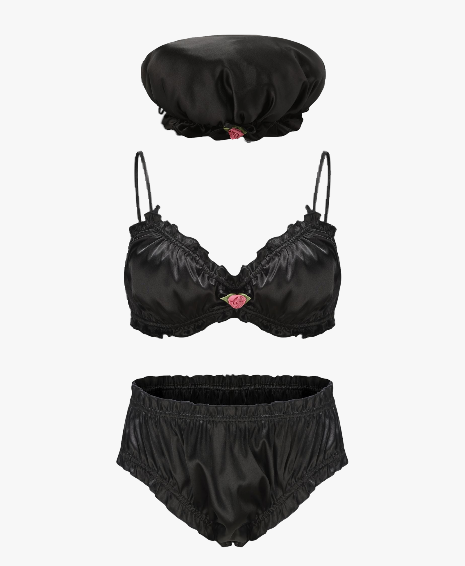 Isabella Silk Intimates Set (Black) (Final Sale) in Black made by Nana Jacqueline