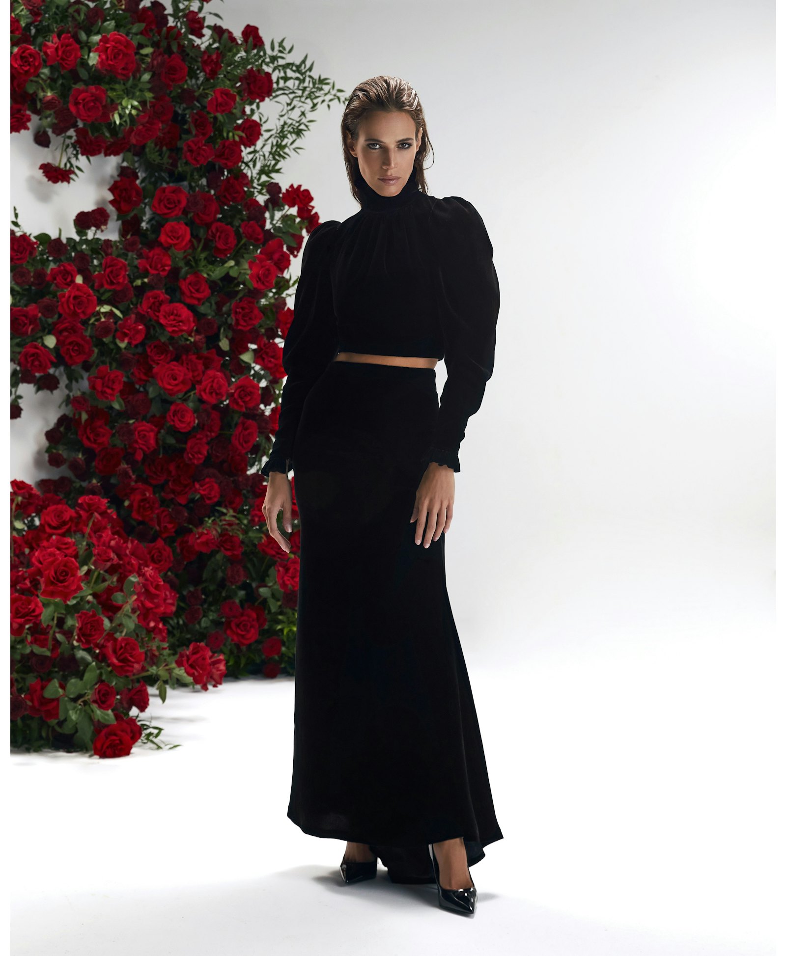 Rose Skirt Noir made by YVON