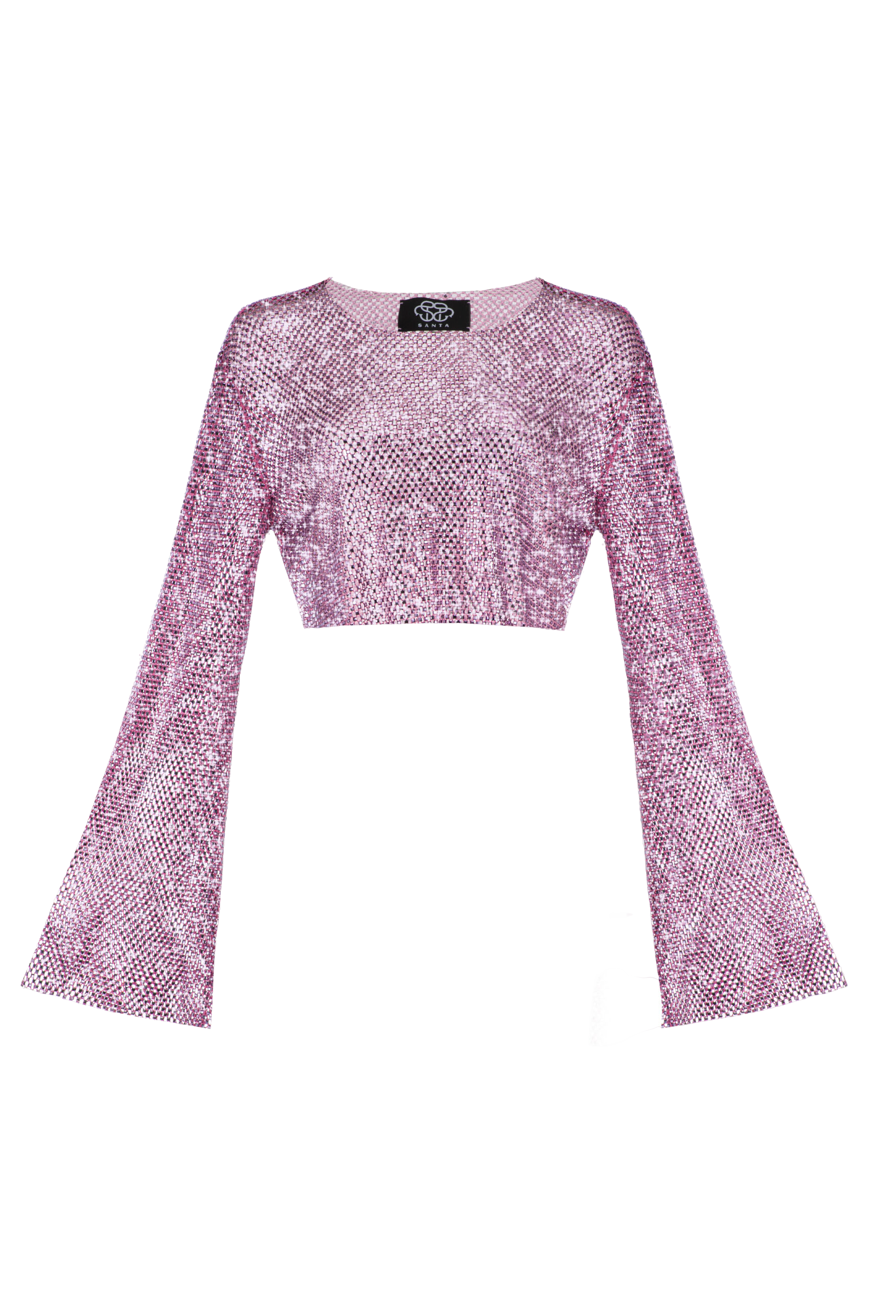 Shop Santa Brands Cropped Top With Flared Sleeves Pink