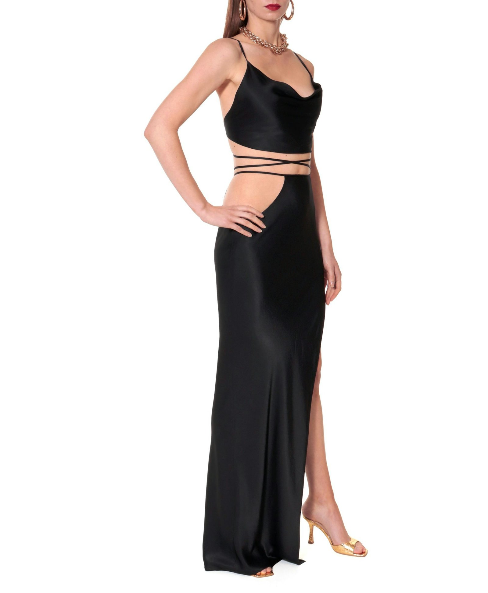 Skirt Faye Glossy Black made by HALEWSKI